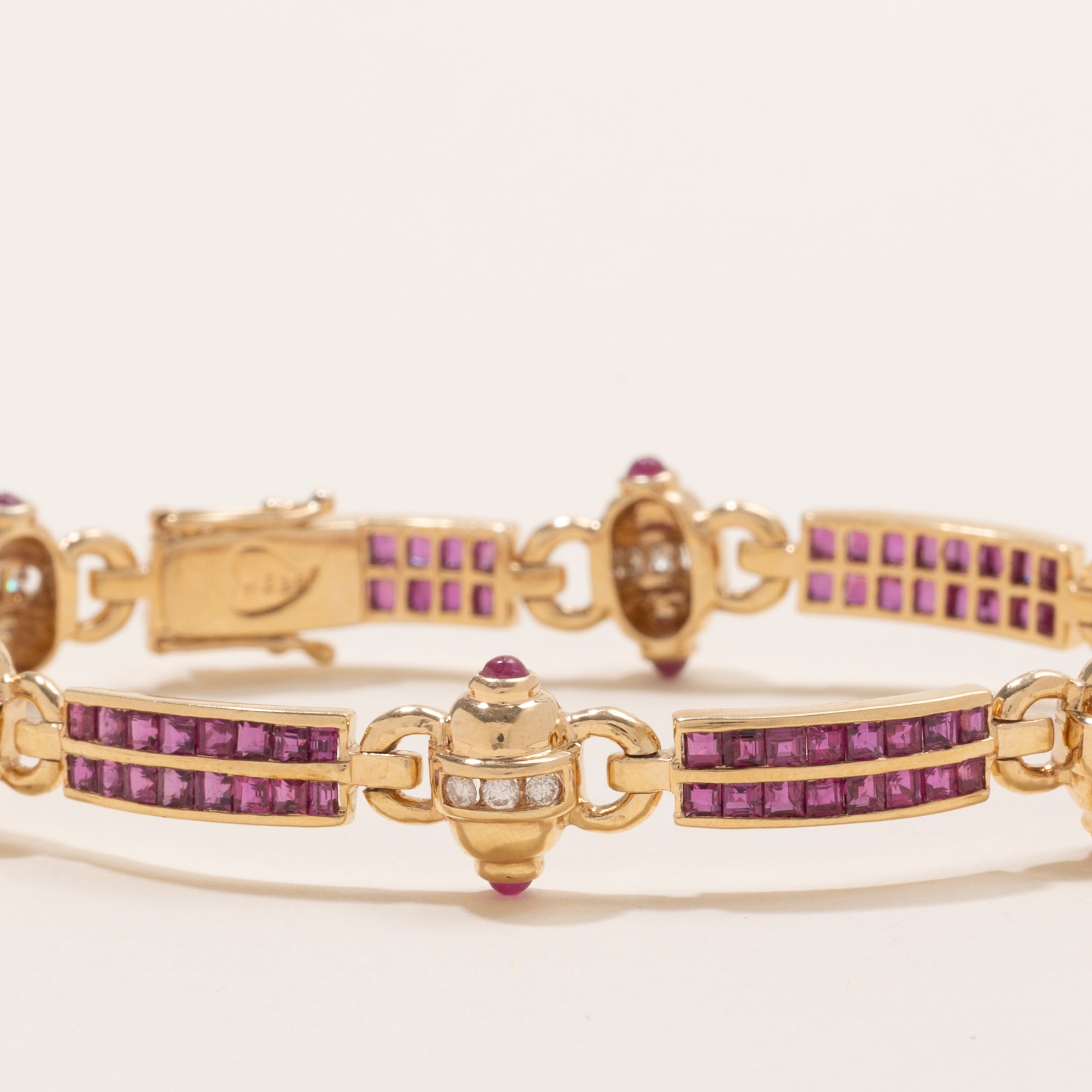 Ruby & Diamond Gemstone Bracelet | 5.29ctw, 0.27ctw | 7" |
