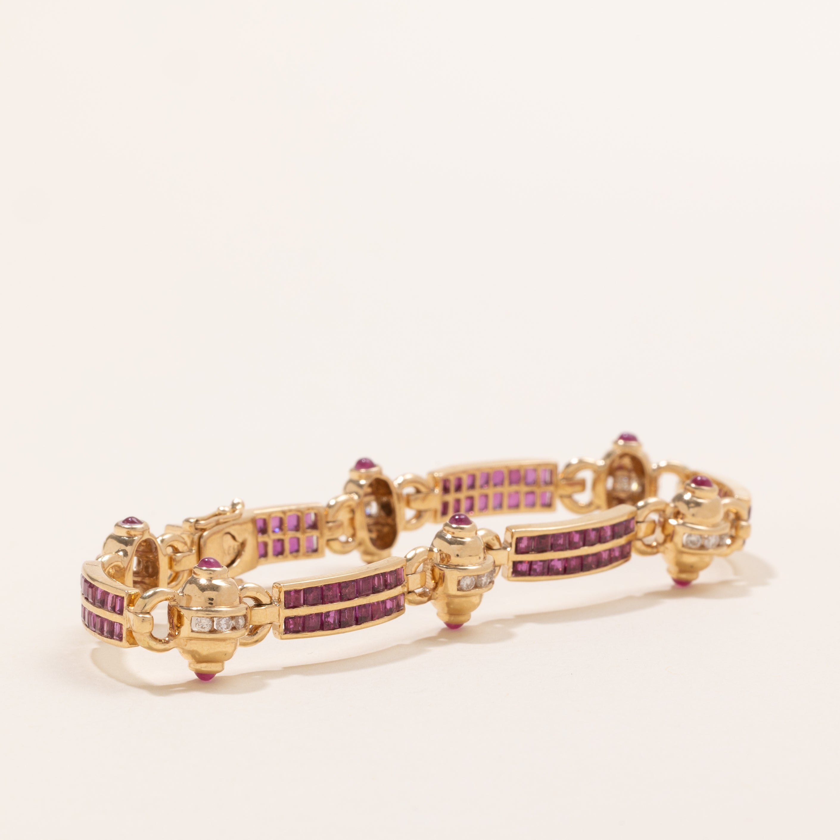 Ruby & Diamond Gemstone Bracelet | 5.29ctw, 0.27ctw | 7" |