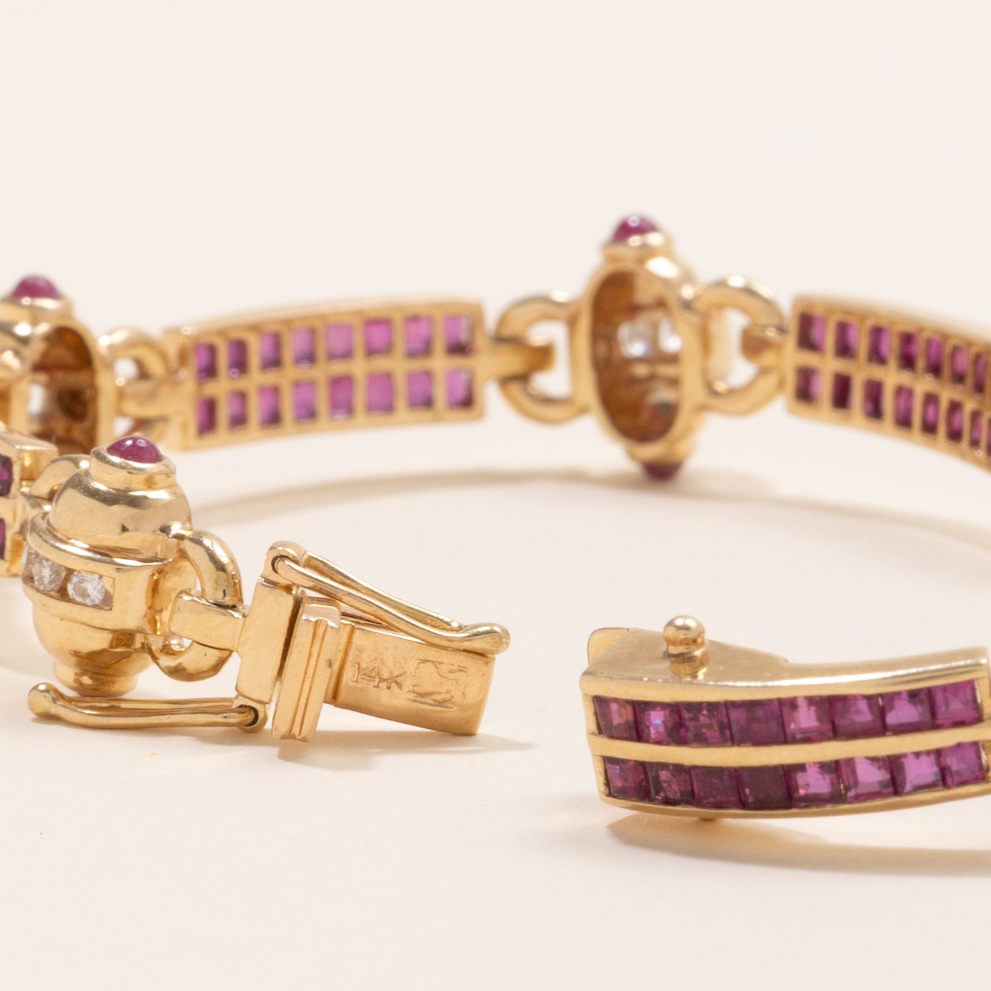 Ruby & Diamond Gemstone Bracelet | 5.29ctw, 0.27ctw | 7" |