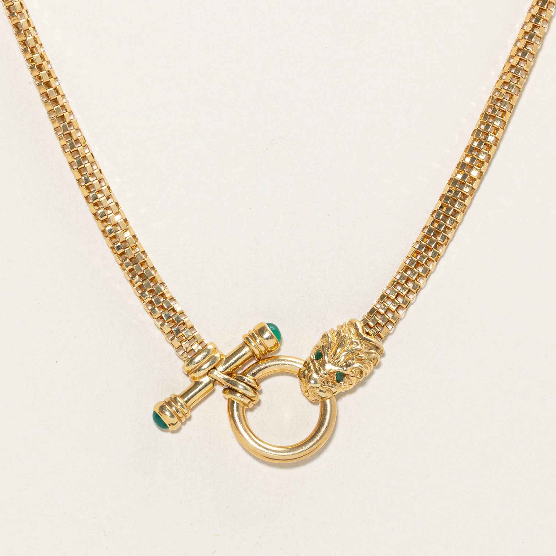 Natural & Synthetic Emerald Dragon Chain Necklace | 0.4ctw | 17" |