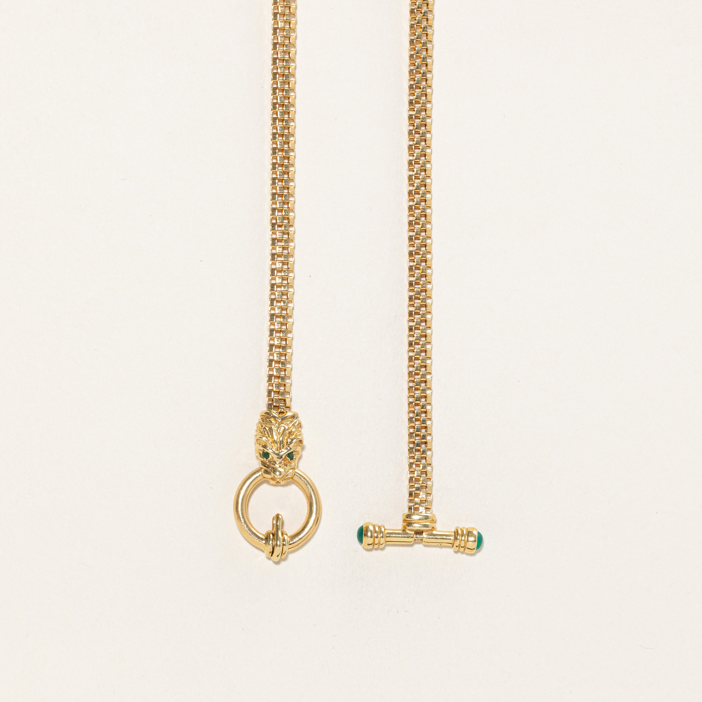 Natural & Synthetic Emerald Dragon Chain Necklace | 0.4ctw | 17" |