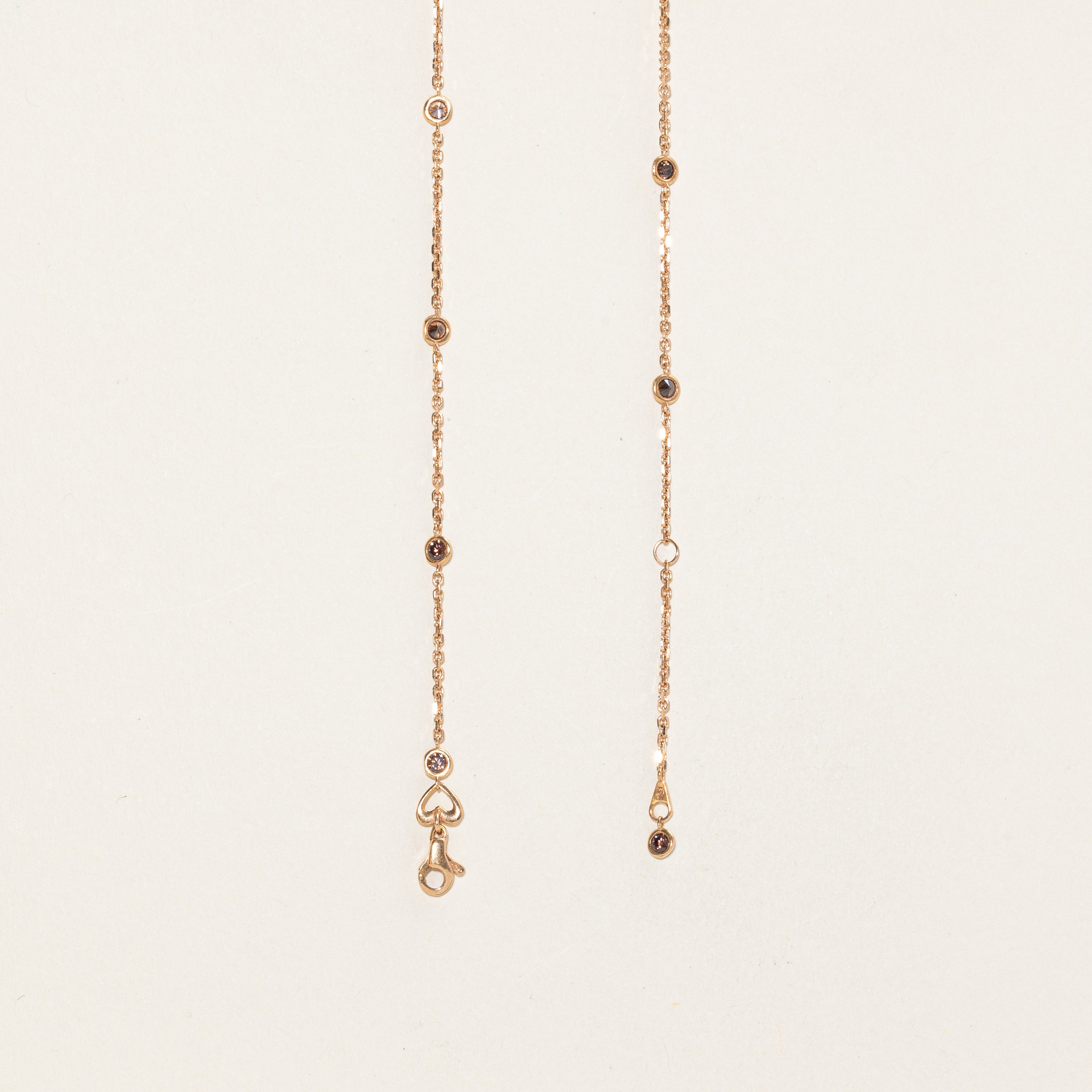 Bezel Set Glass Satellite Chain Necklace | 0.85ctw | 17" |