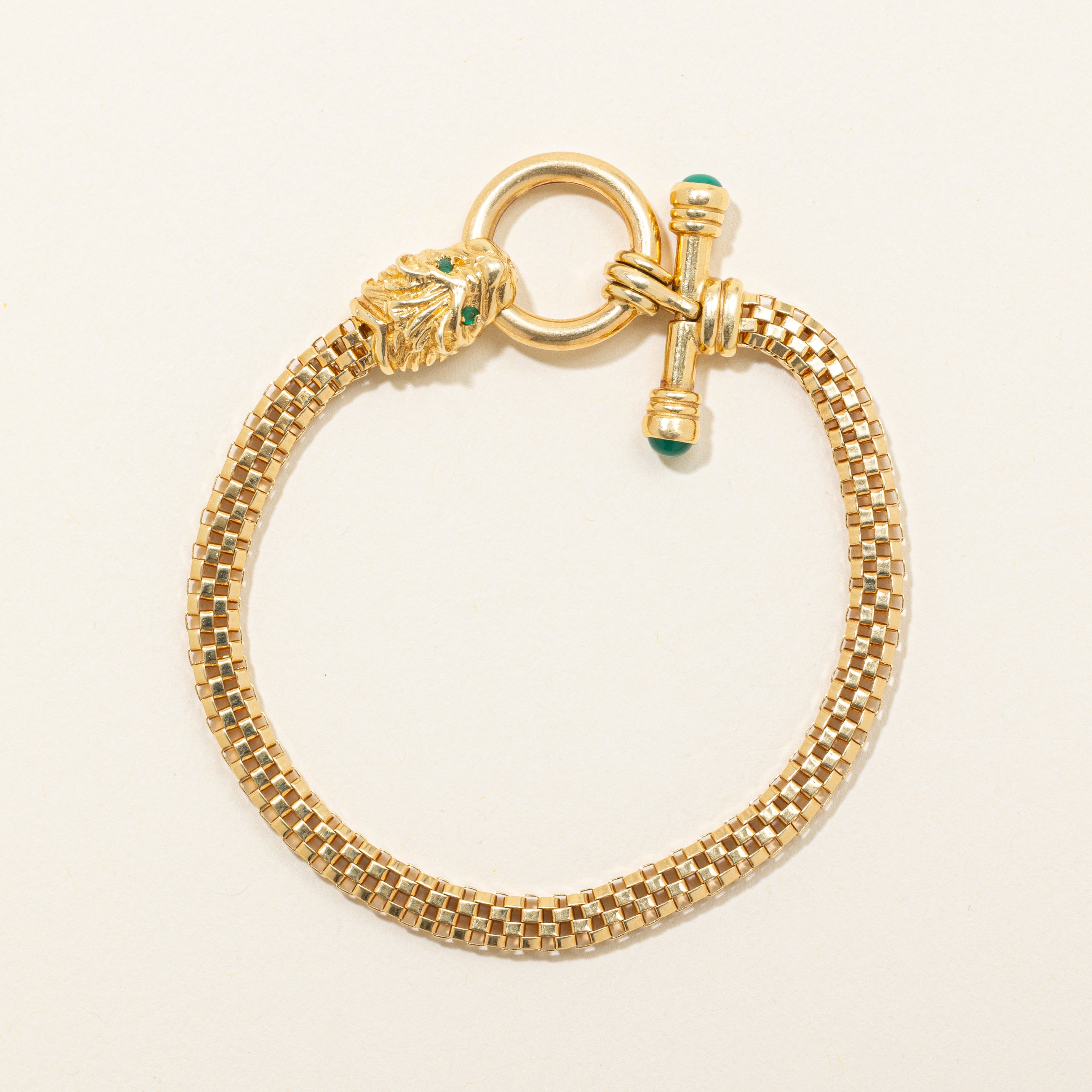 Natural & Synthetic Emerald Dragon Chain Bracelet | 0.4ctw | 7" |