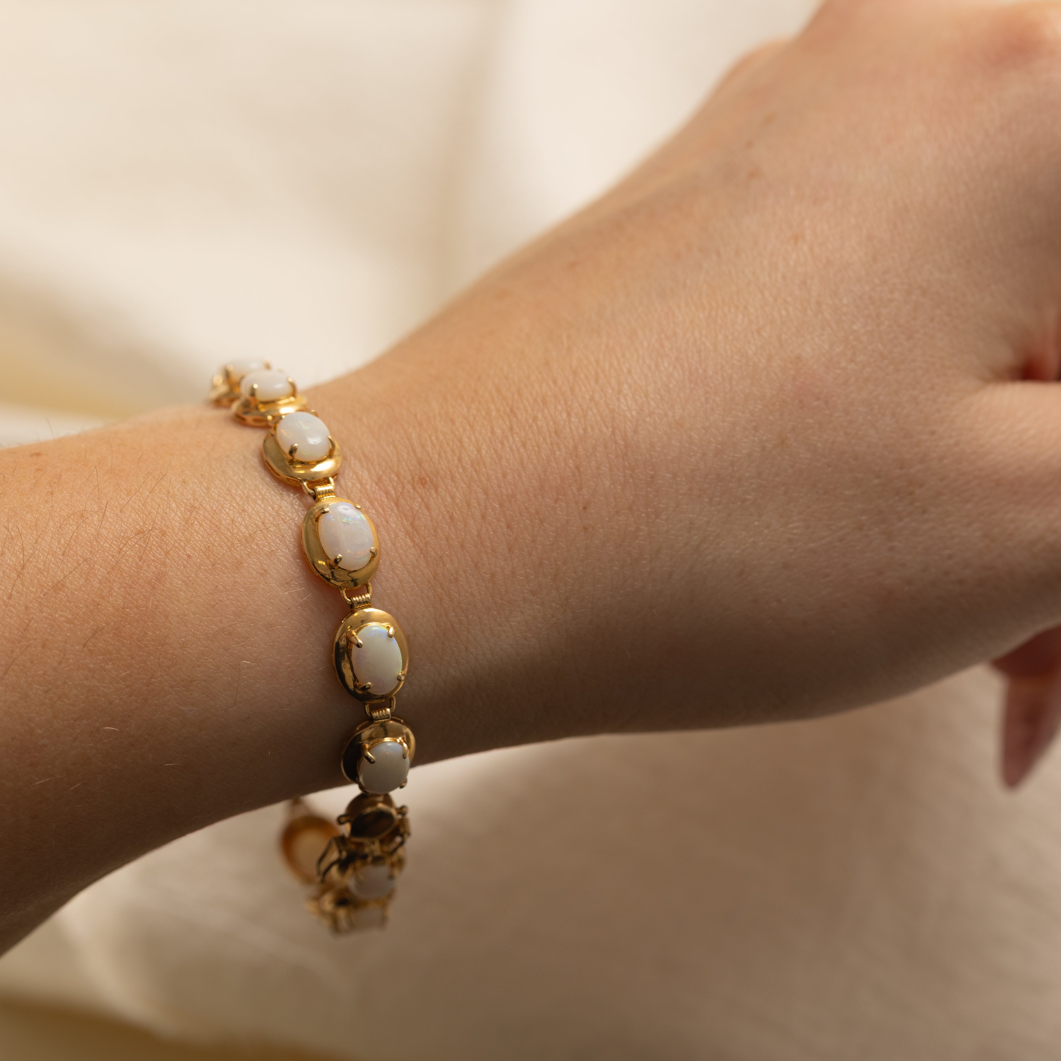 Cabochon Opal Gemstone Bracelet | 5.25ctw | 7" |