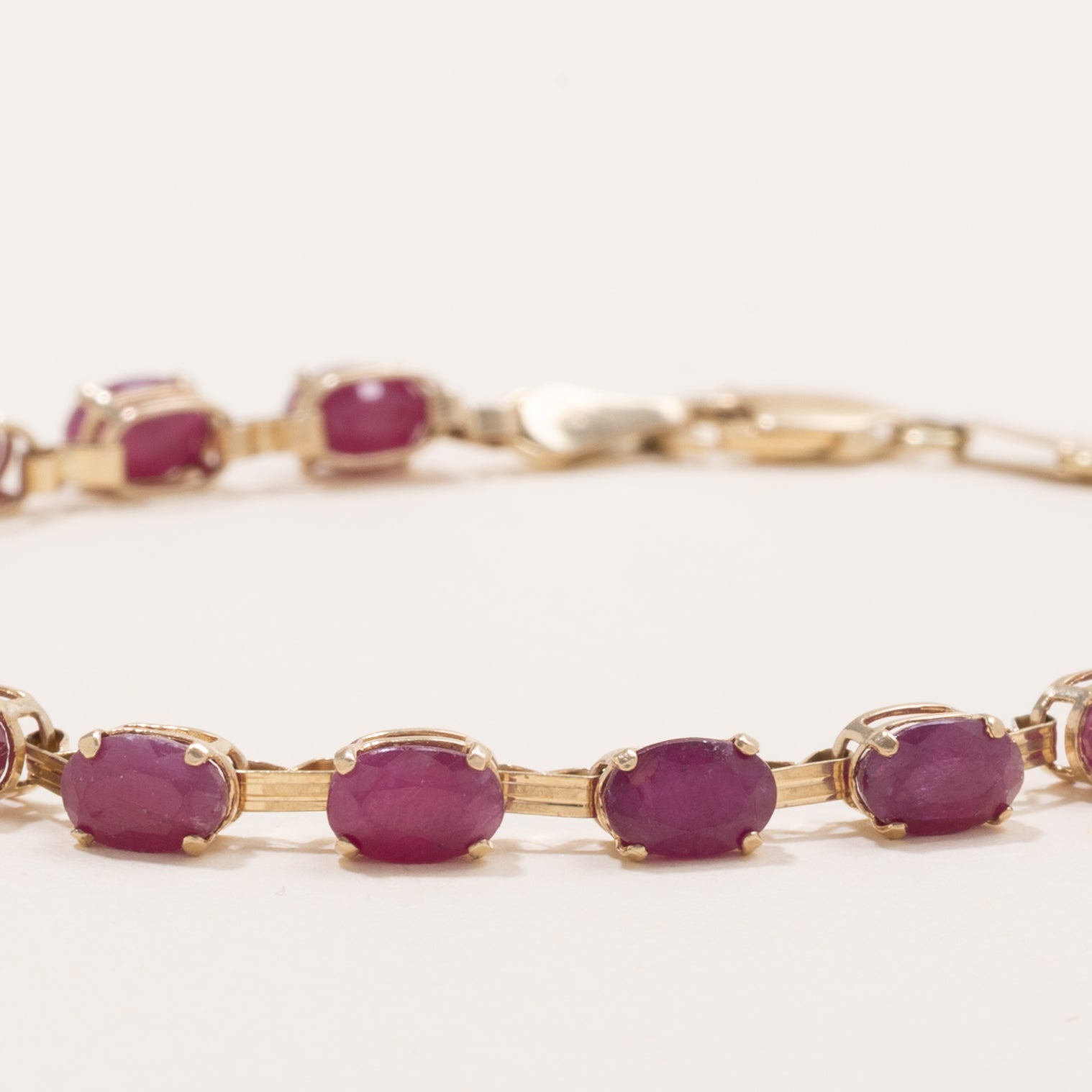 Oval Cut Ruby Gemstone Bracelet | 10.0ctw | 7.5" |