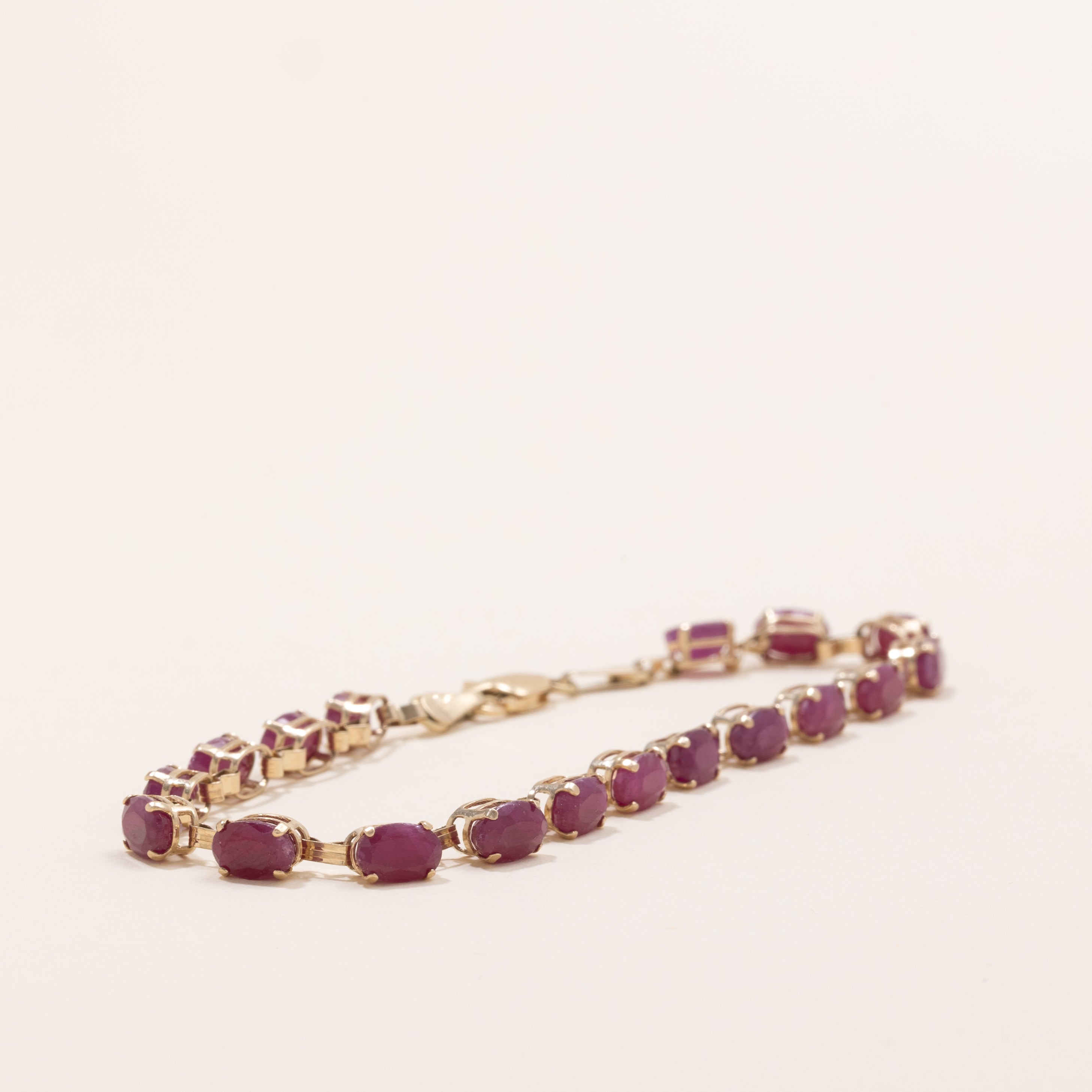 Oval Cut Ruby Gemstone Bracelet | 10.0ctw | 7.5" |