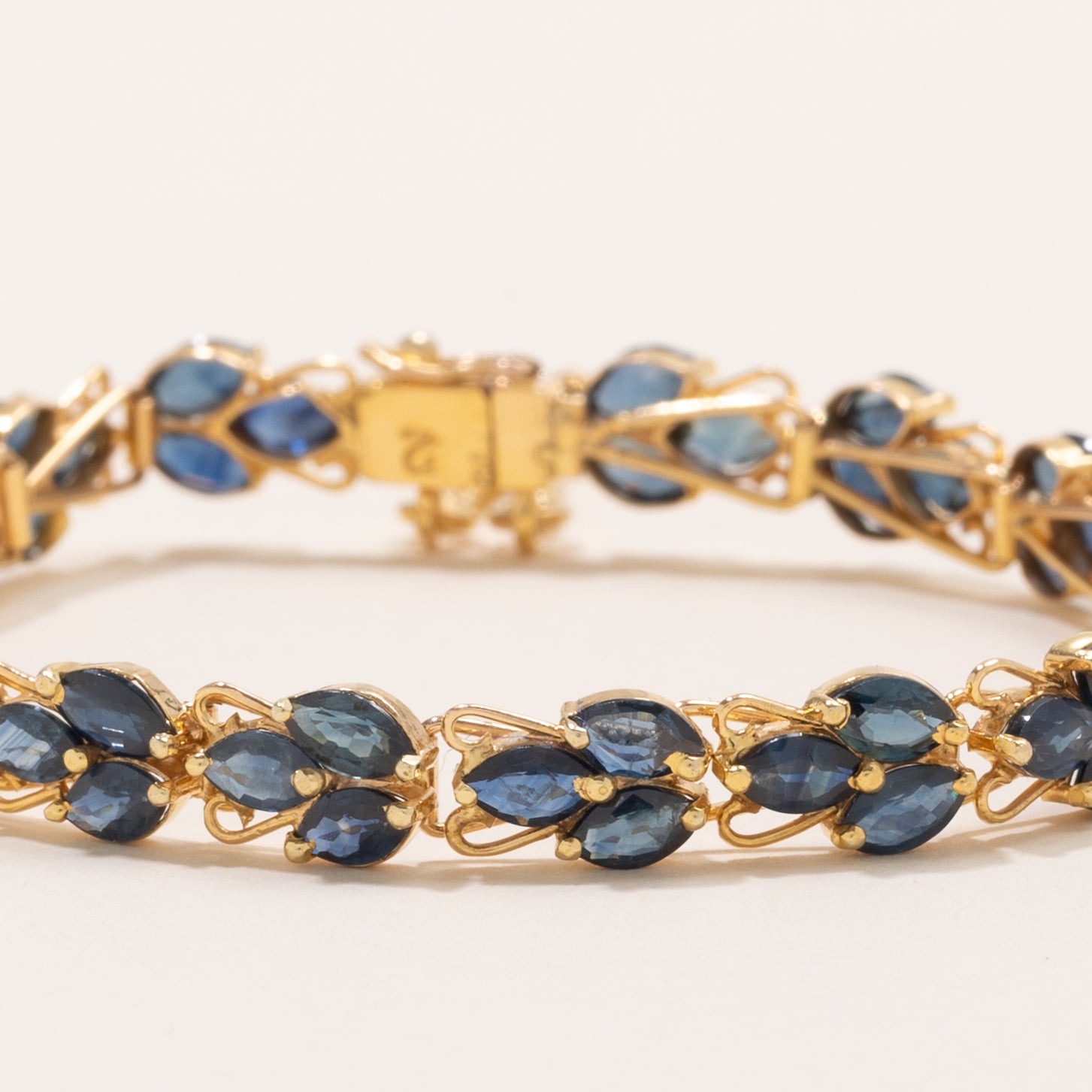 Marquise Cut Sapphire Cluster Gemstone Bracelet | 10.0ctw | 7" |