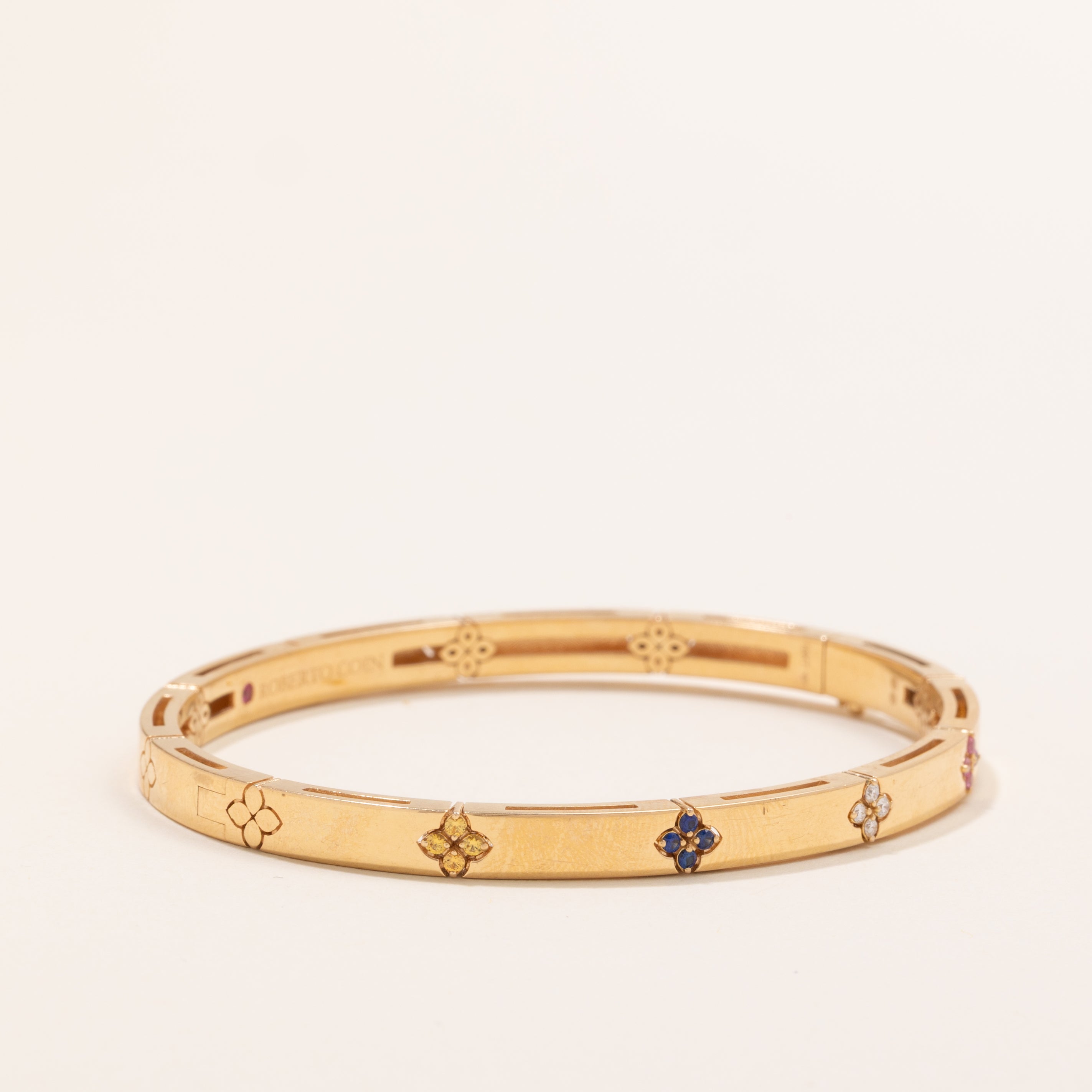 'Roberto Coin' Love In Verona Rainbow Bangle | 0.15, 0.02ctw | 7.25" |