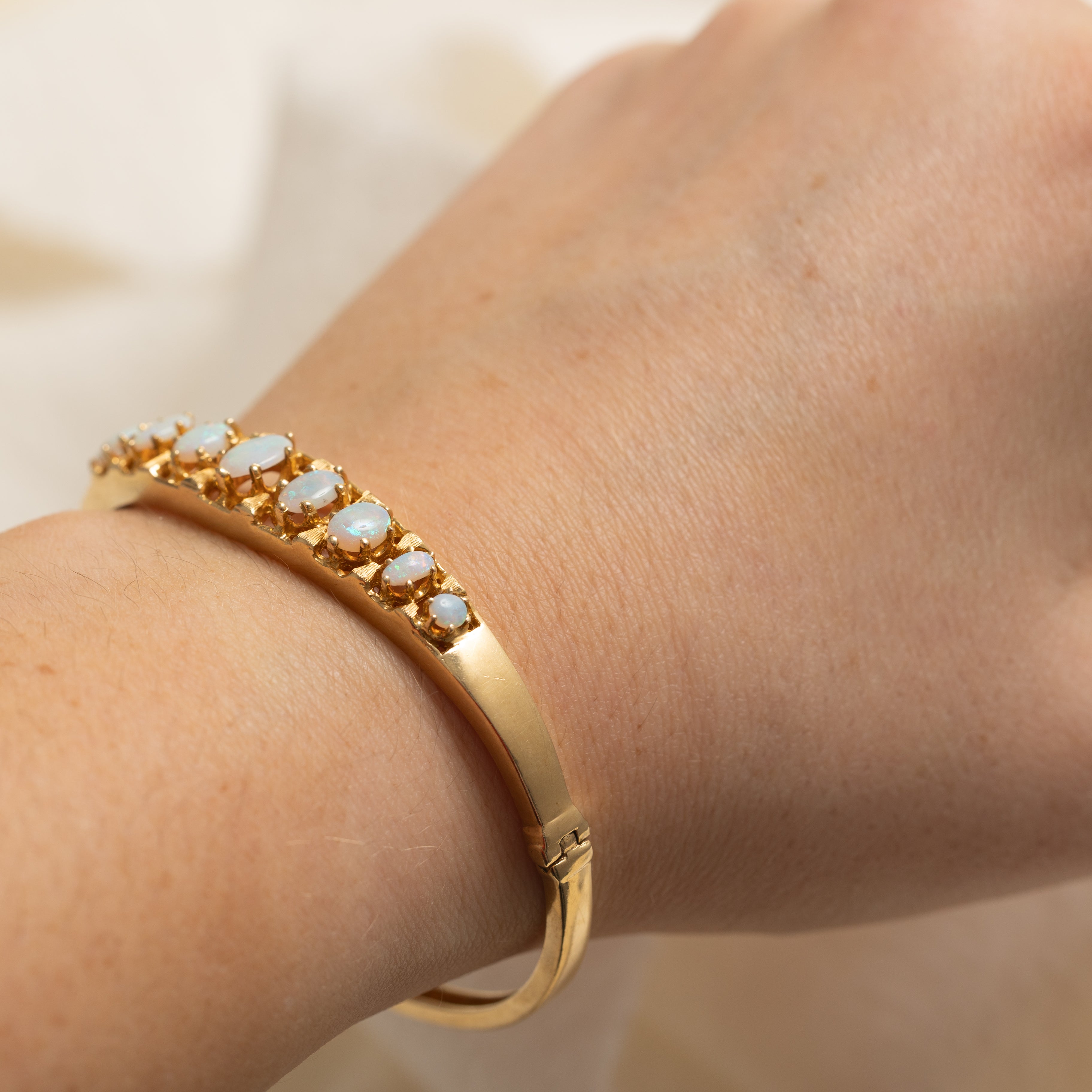 Cabochon Opal Cuff Bracelet | 2.15ctw | 7.5" |