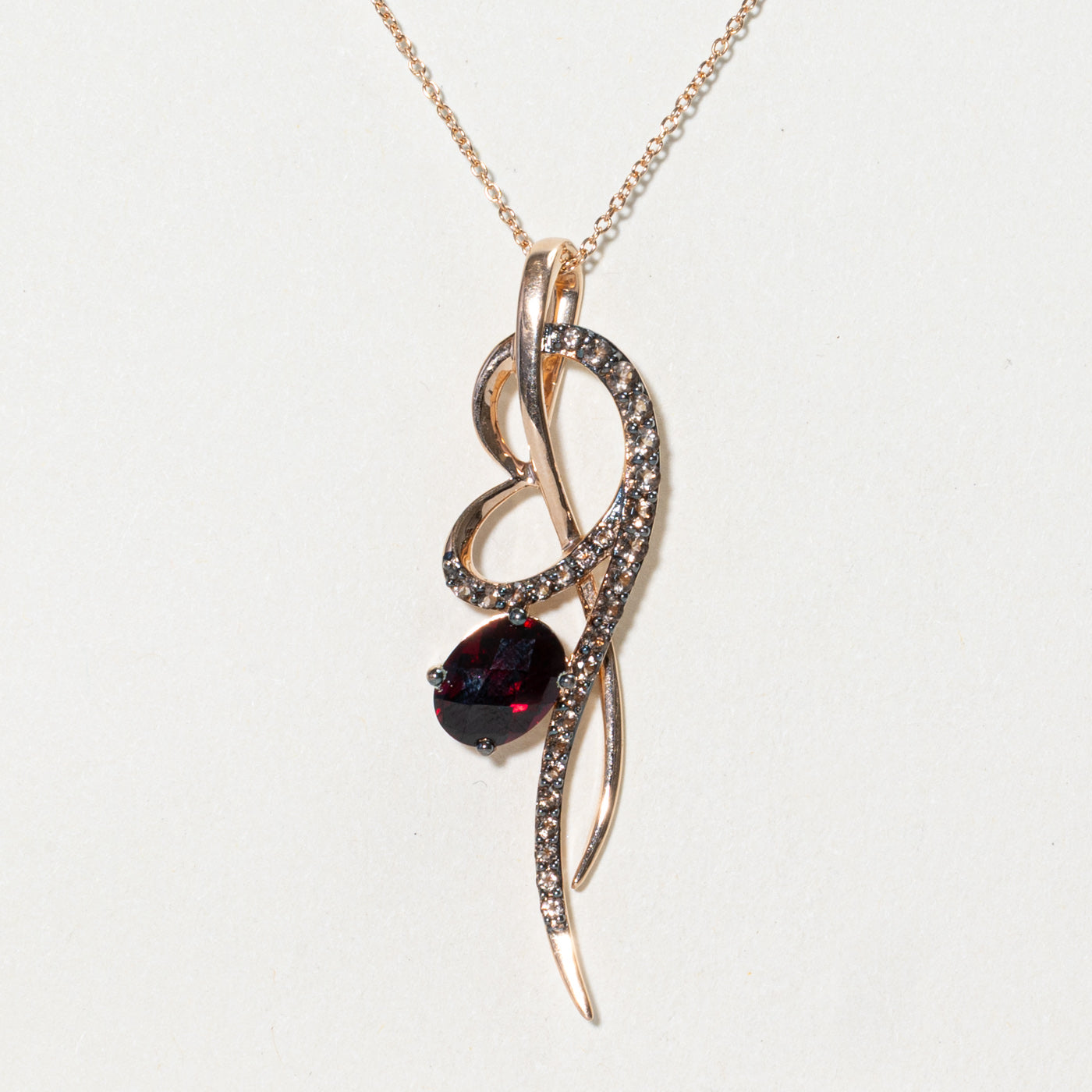 'Le Vian' Rhodolite Garnet & Smoky Quartz Heart Pendant Necklace | 2.25ct, 0.46ctw | 18"