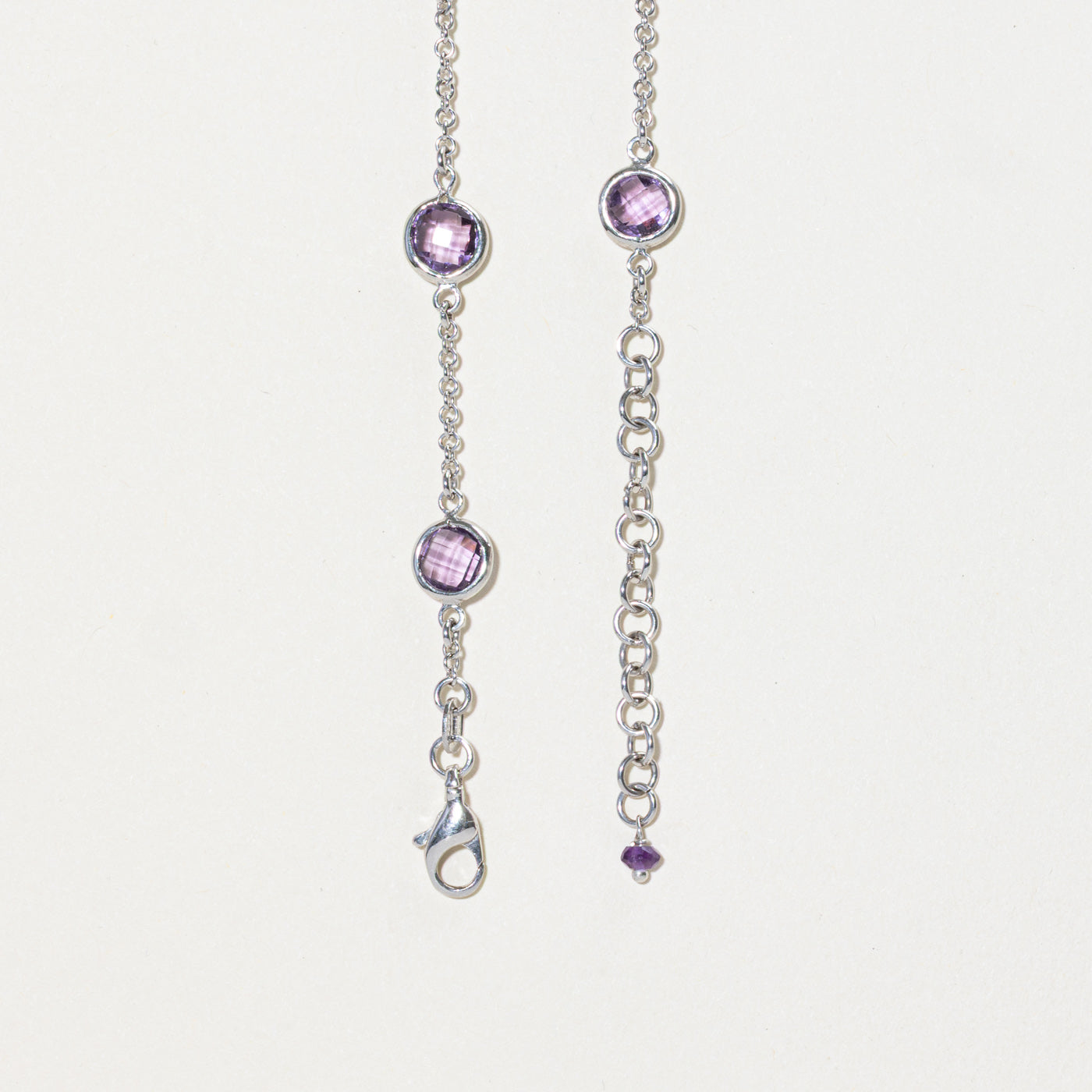 18k Bezel Set Amethyst Satellite Pendant Necklace | 12.32ctw | 17"