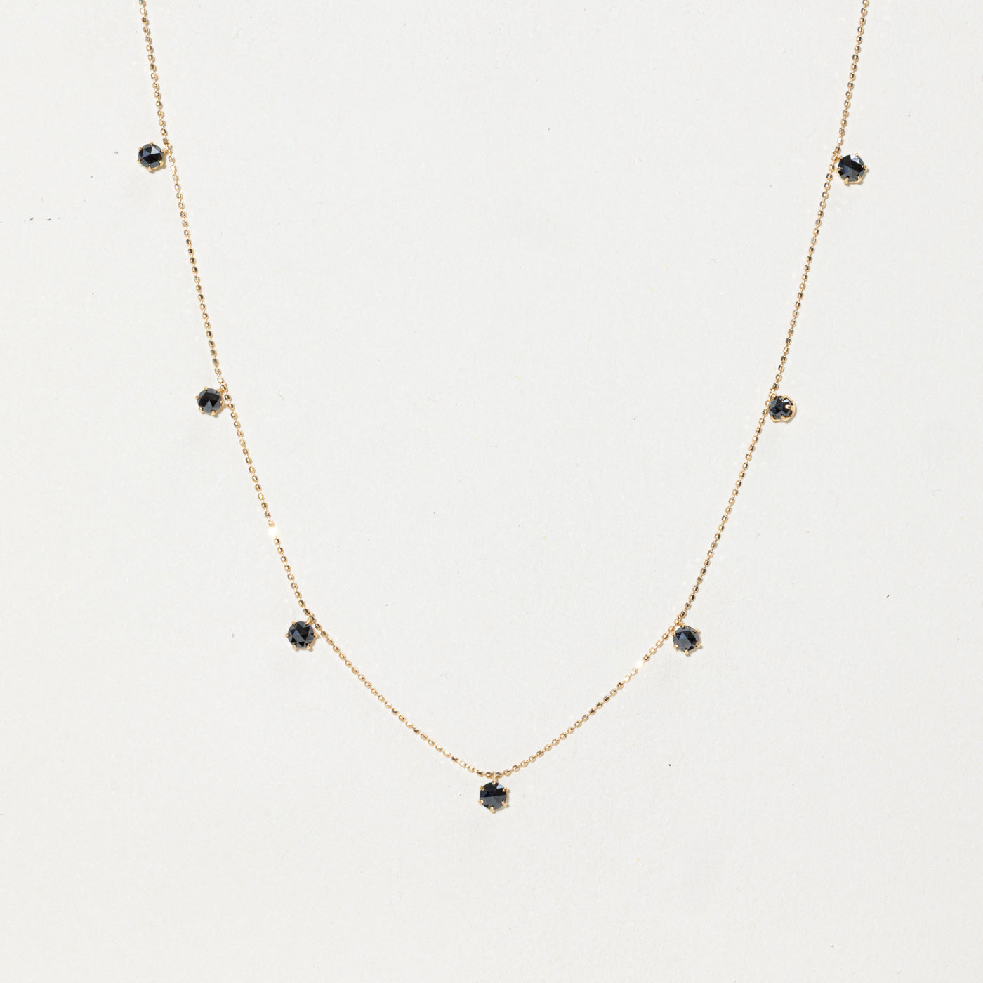 18k Rose Cut Black Diamond Satellite Pendant Necklace | 1.05ctw | 18"