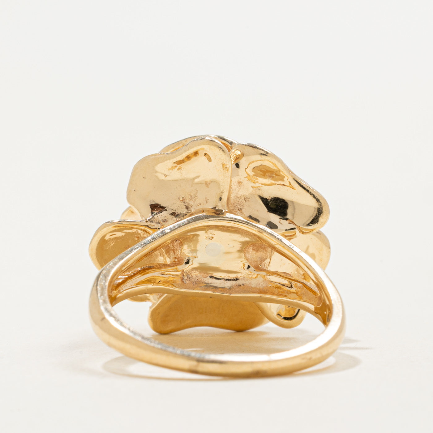 14K Diamond & Sapphire Flower Cocktail Ring | 0.08ct, 0.30ctw | SZ 7.25