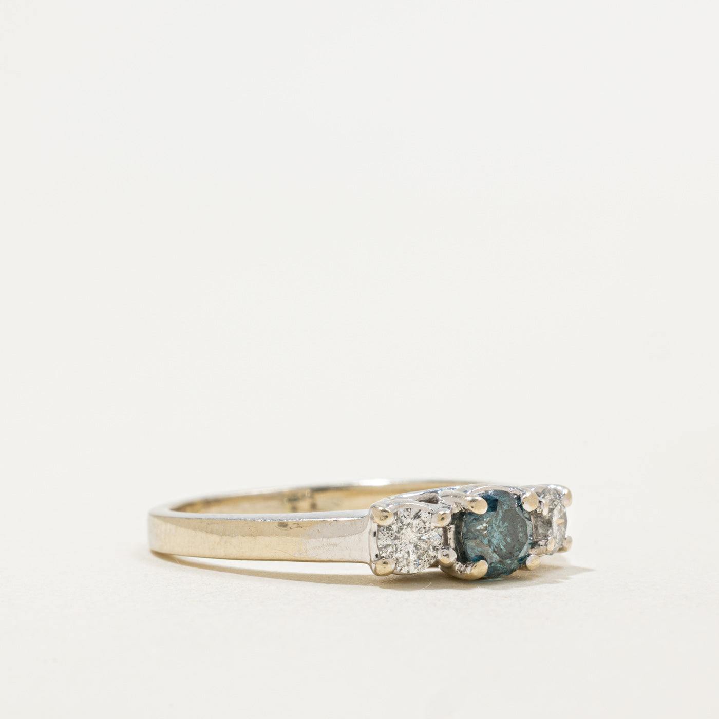14K Blue & White Diamond Ring | 0.75ctw | SZ 8.5