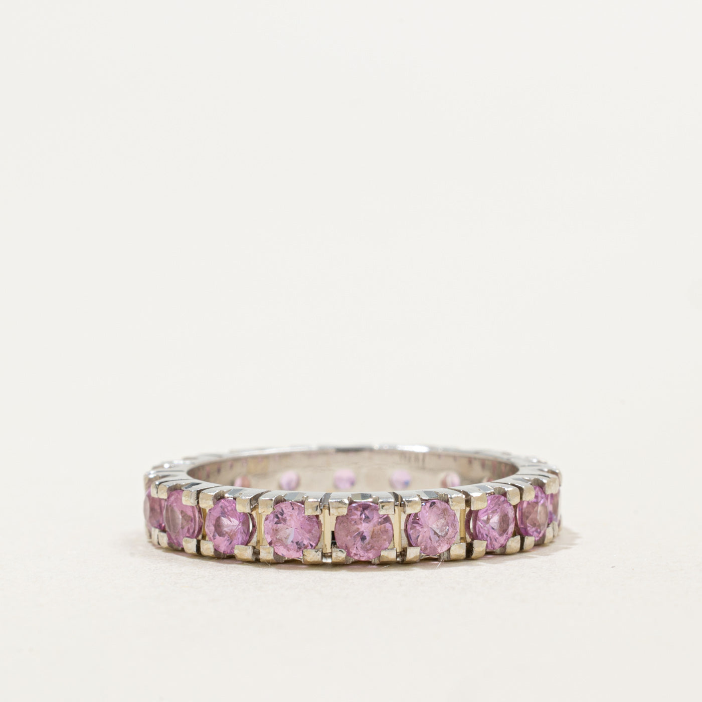 14K Eternity Pink Sapphire Band | 1.71ctw | 3.40mm | SZ 6.25