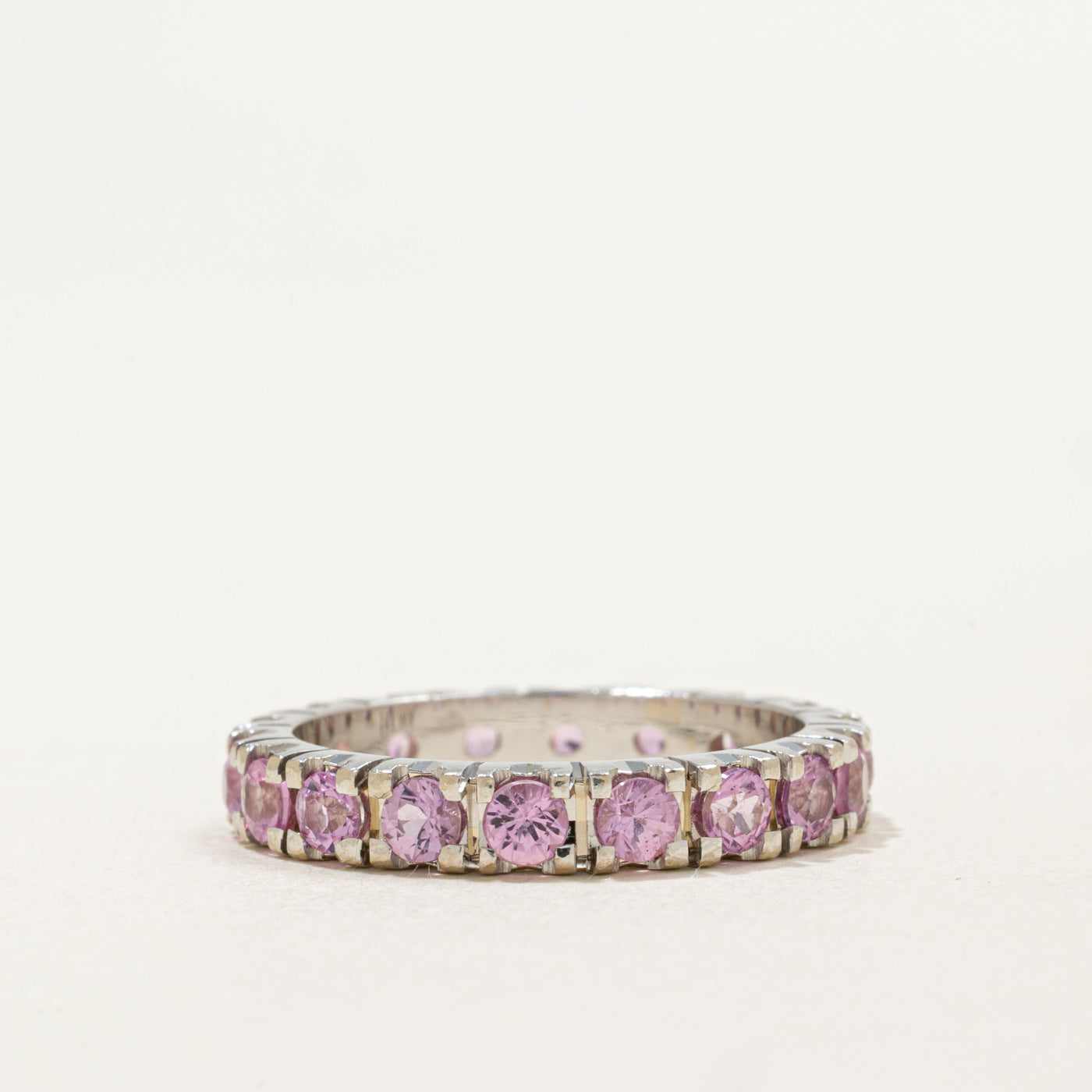 14K Eternity Pink Sapphire Band | 1.71ctw | 3.40mm | SZ 6.25