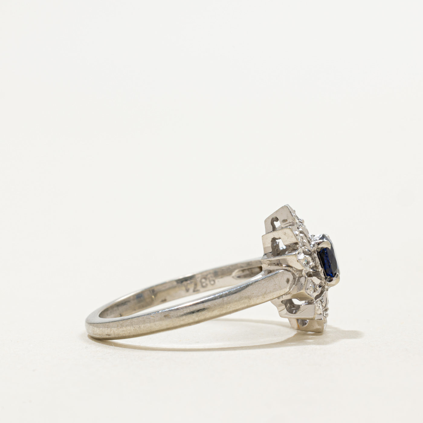 18K Sapphire & Diamond Petal Halo Ring | 0.40ct, 0.12ctw | SZ 6.0