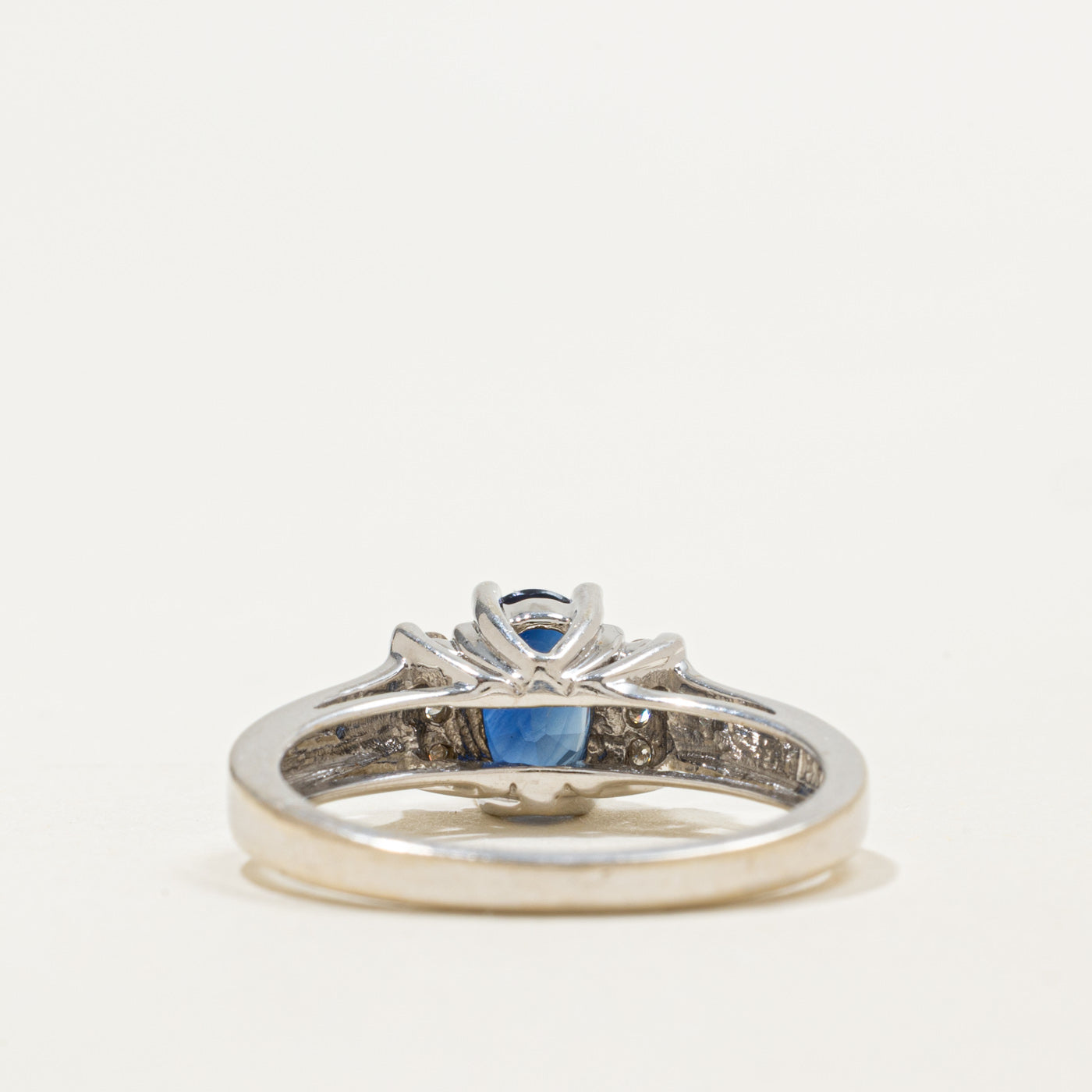 14K Oval Cut Sapphire & Diamond Accented Ring | 0.85ct, 0.06ctw | SZ 6.75