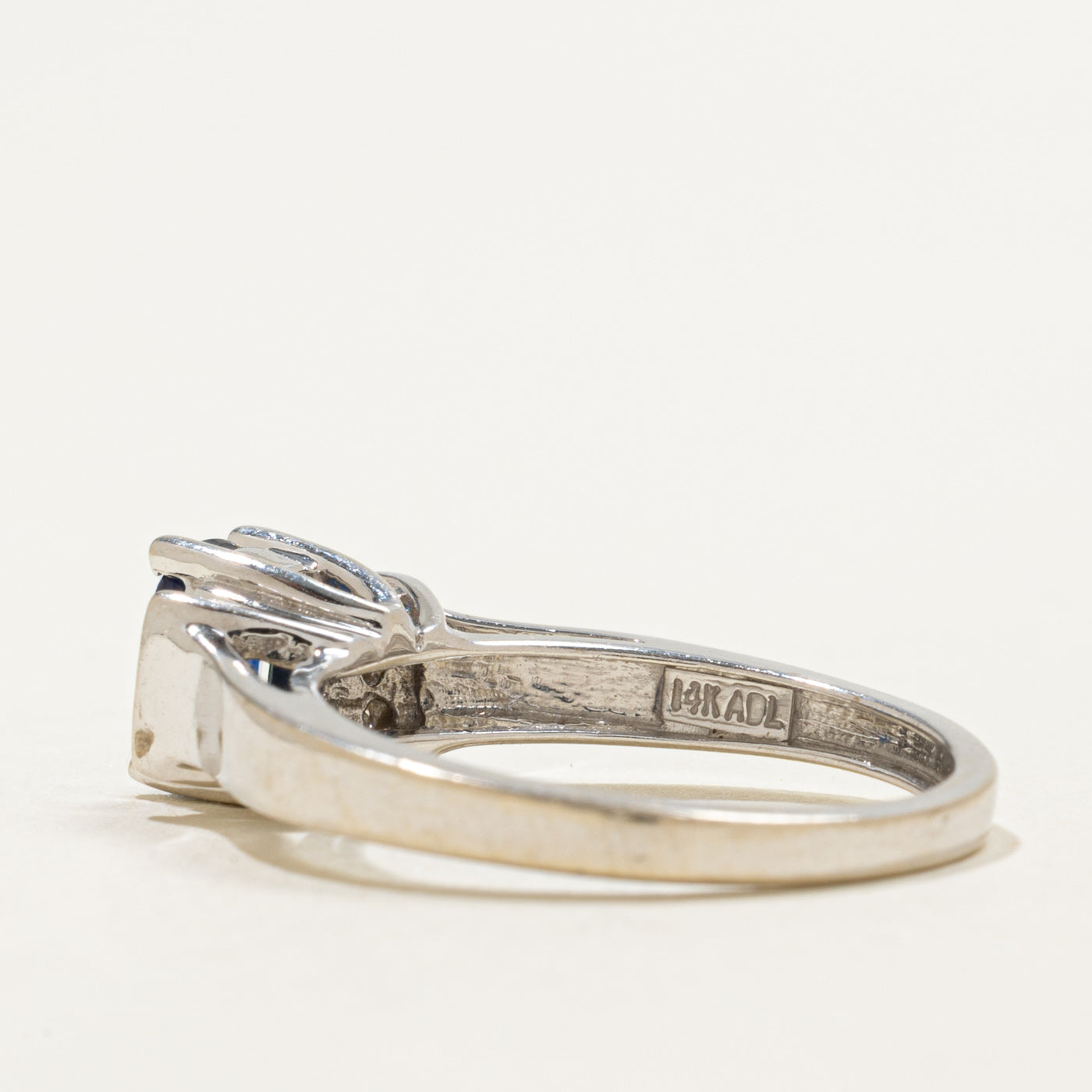 14K Oval Cut Sapphire & Diamond Accented Ring | 0.85ct, 0.06ctw | SZ 6.75