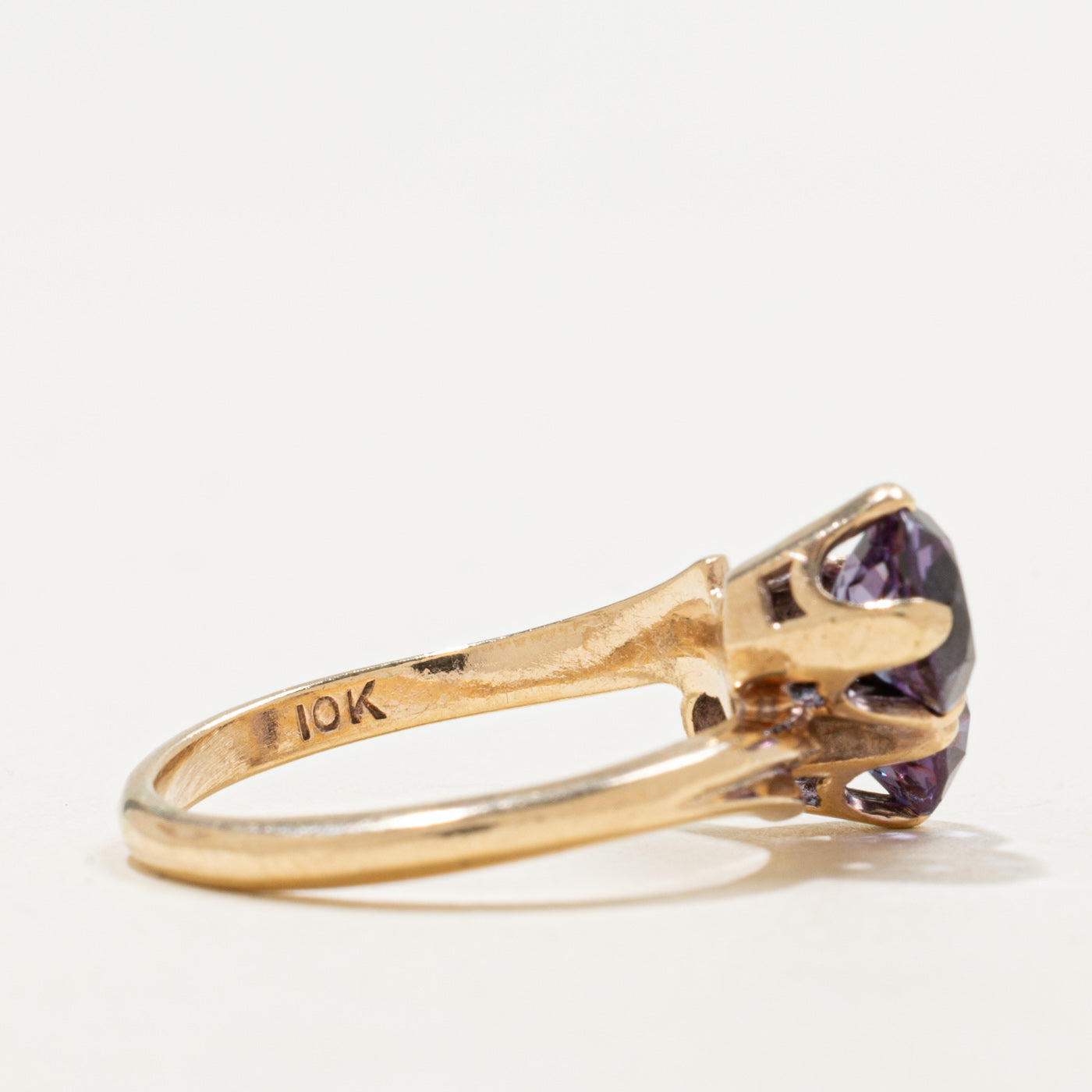 10K Toi et Moi Synthetic Colour Changing Sapphire Bypass Ring | 2.00ctw | SZ 5.5