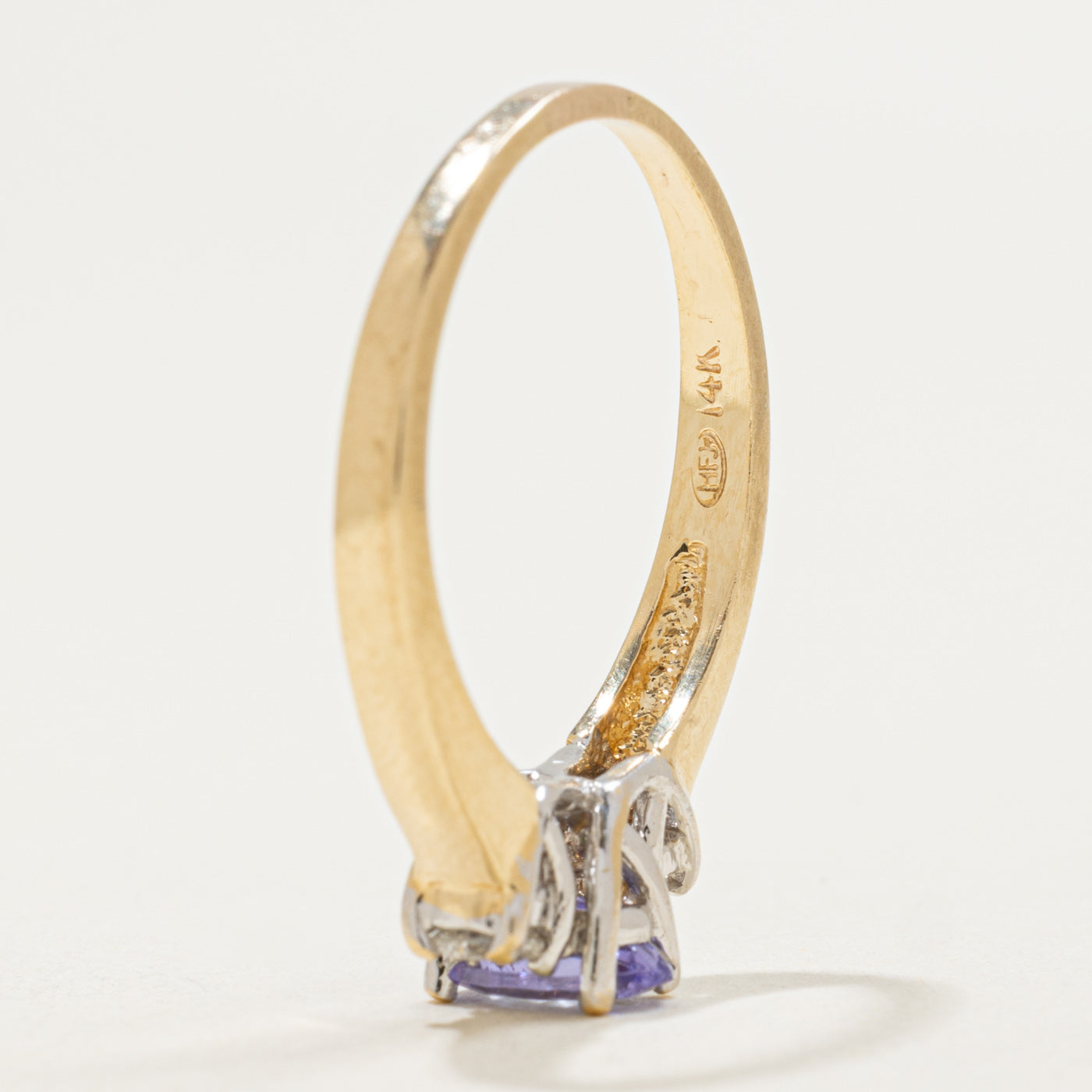 14K Oval Cut Tanzanite & Diamond Accented Ring | 0.77ct, 0.24ctw | SZ 8.5