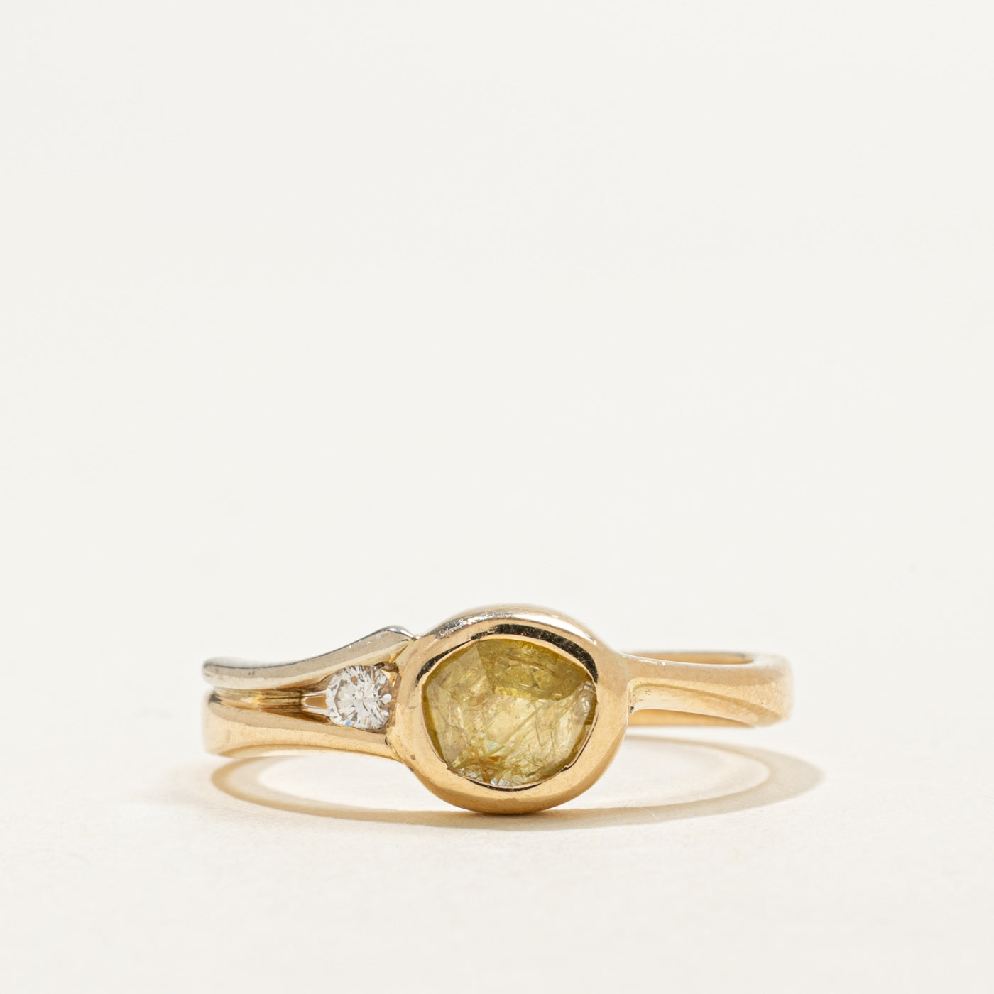 14K Bezel Set Polki Cut Diamond Ring | 0.50ctw | SZ 7.25