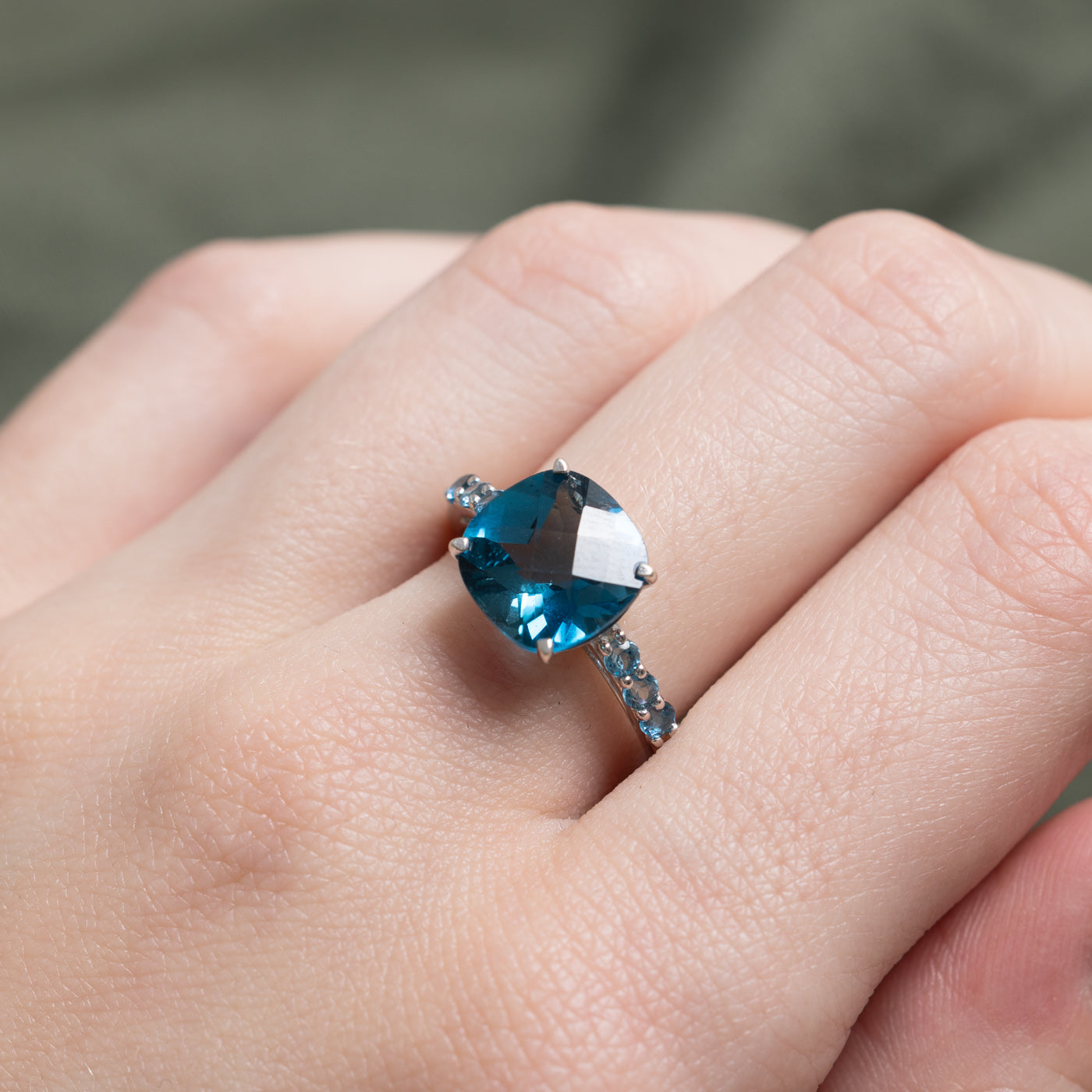 London Blue Topaz Cocktail Ring | 3.88ctw | SZ 6.5