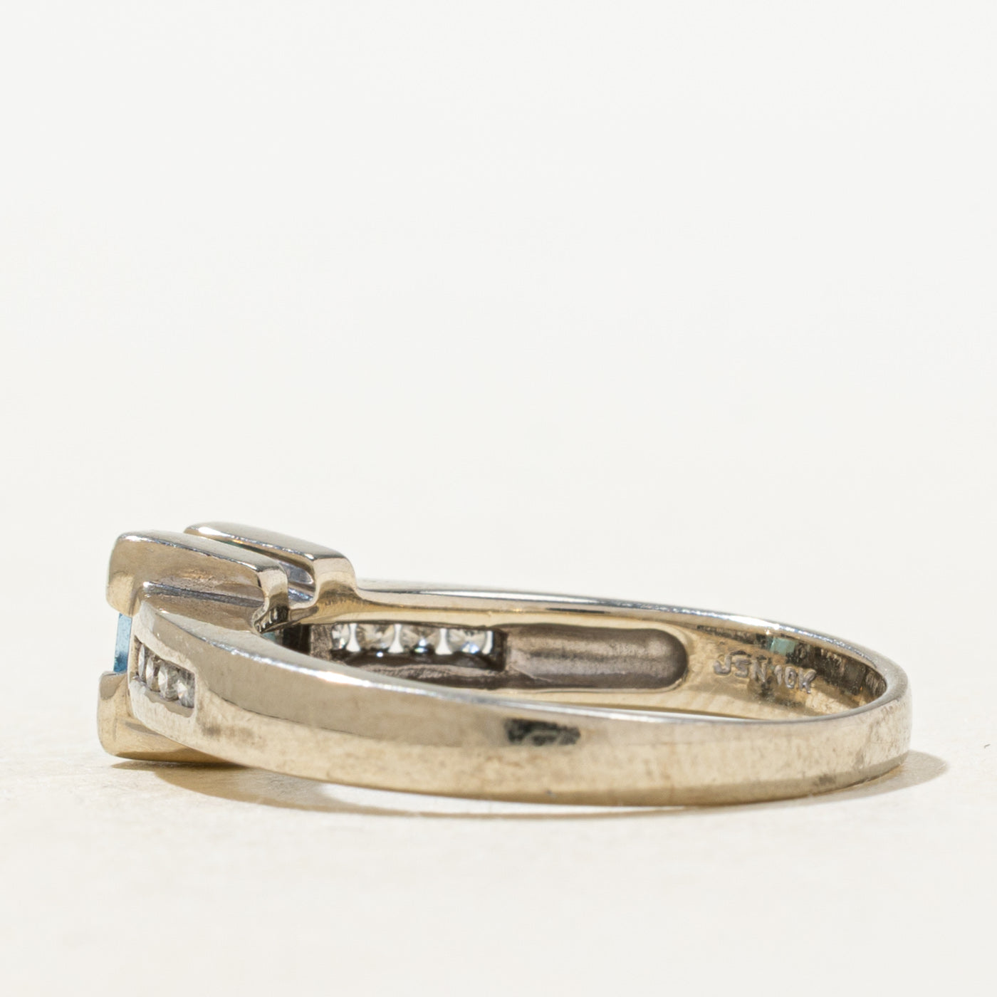 Blue Topaz & Diamond Accented Ring | SZ 6.25