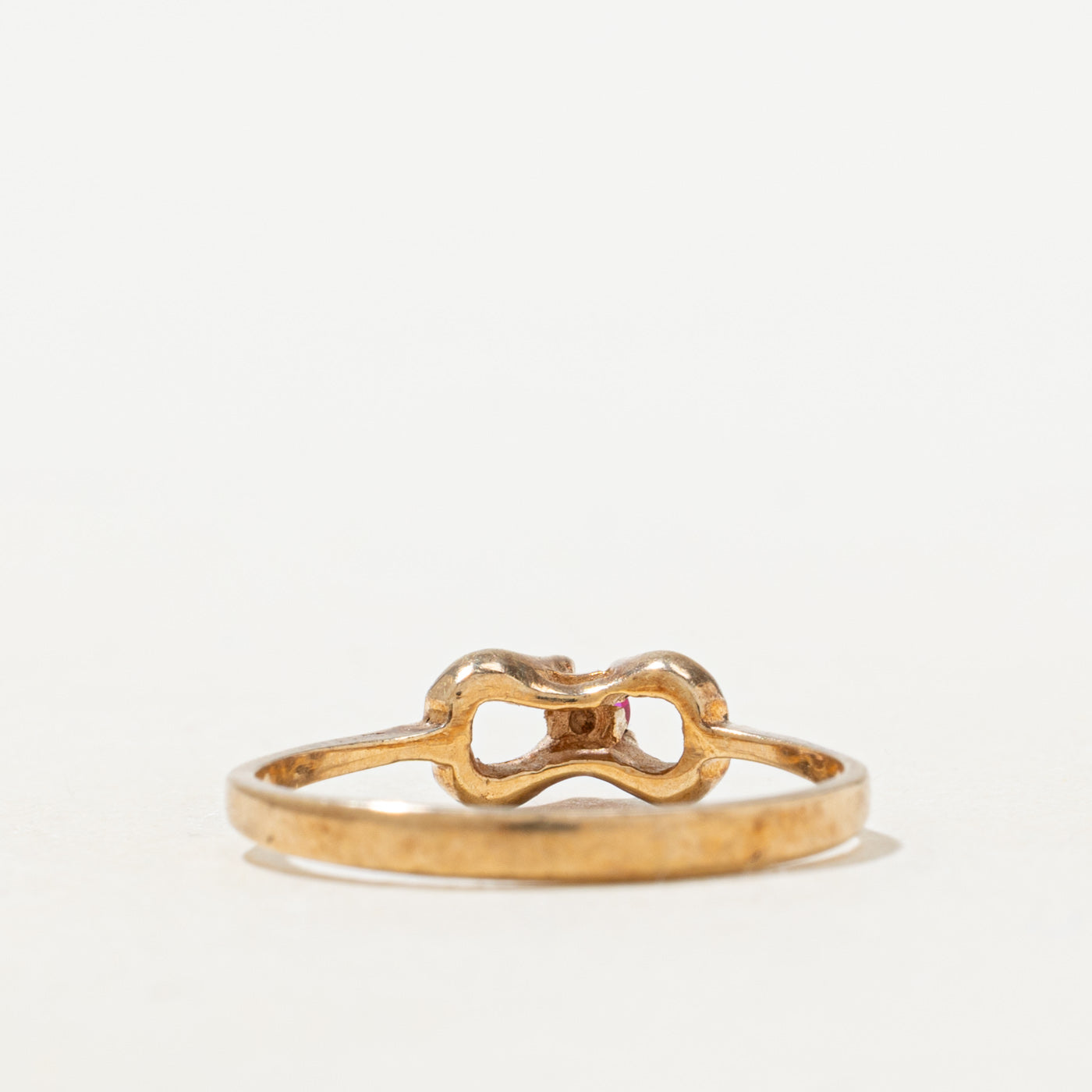 Synthetic Ruby Bow Petite Ring | SZ 6.25
