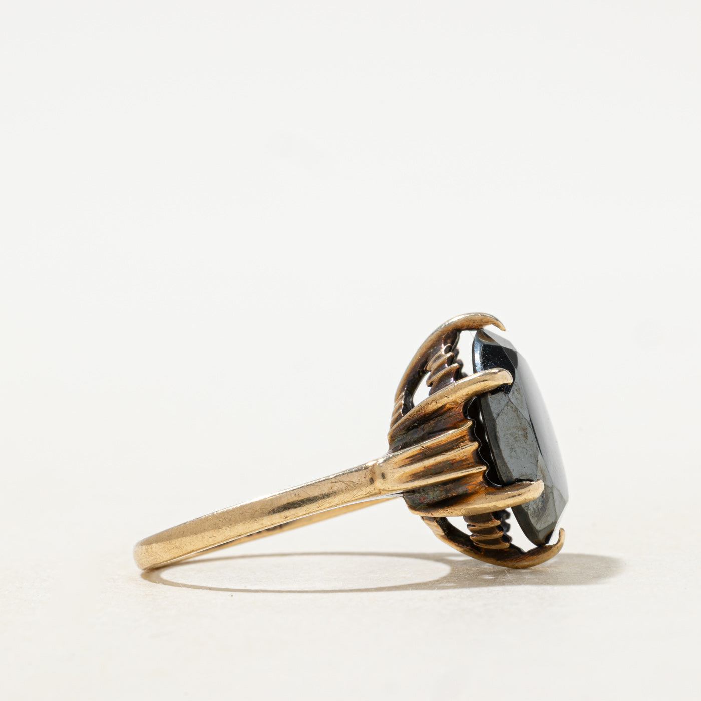 Bague cocktail solitaire en hématite | 8,00 ct | Taille 6,5