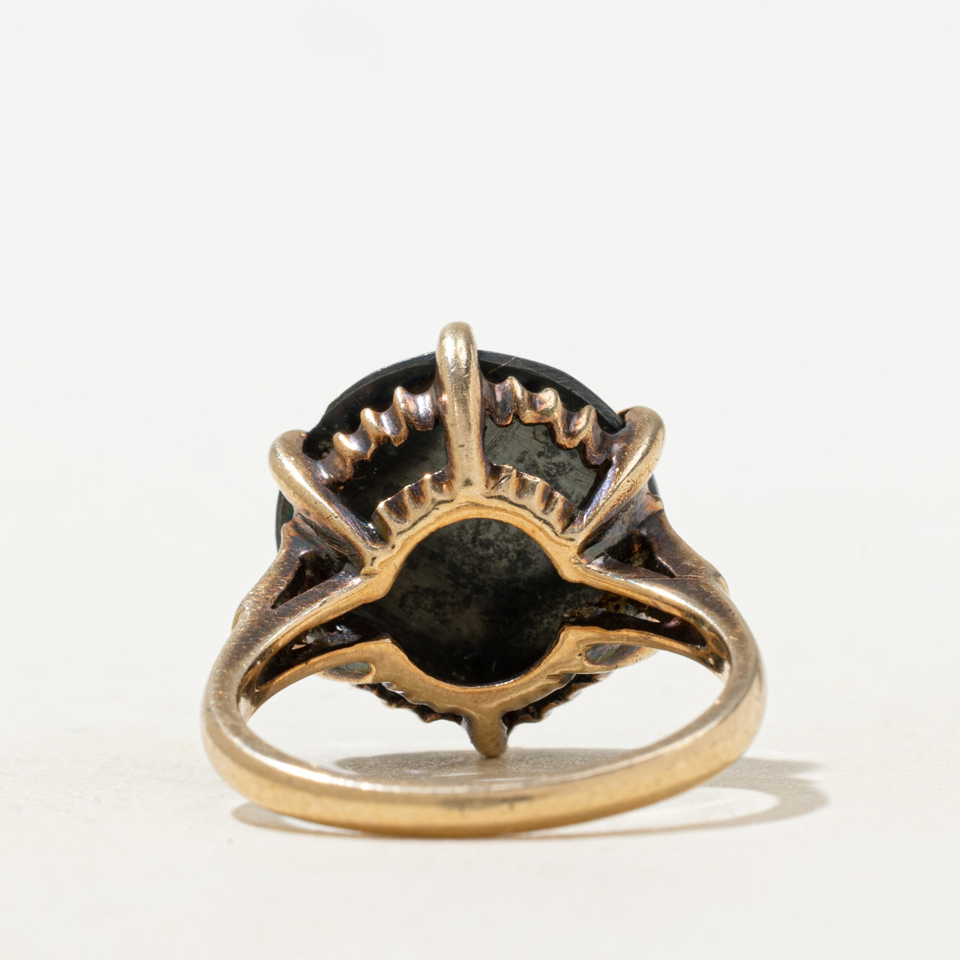 Bague cocktail solitaire en hématite | 8,00 ct | Taille 6,5