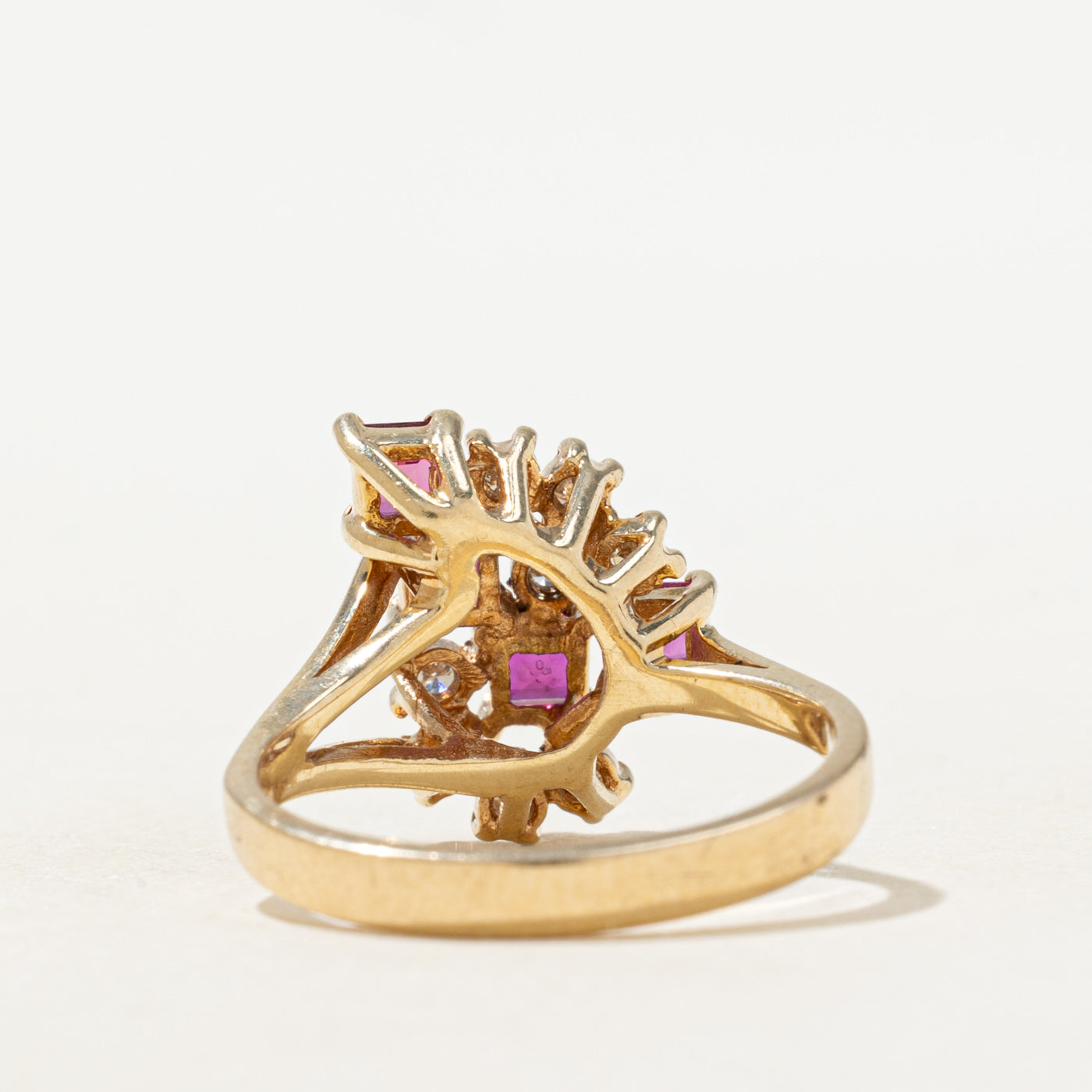 Ruby & Diamond Cluster Cocktail Ring | 0.60ctw, 0.18ctw | SZ 6.5