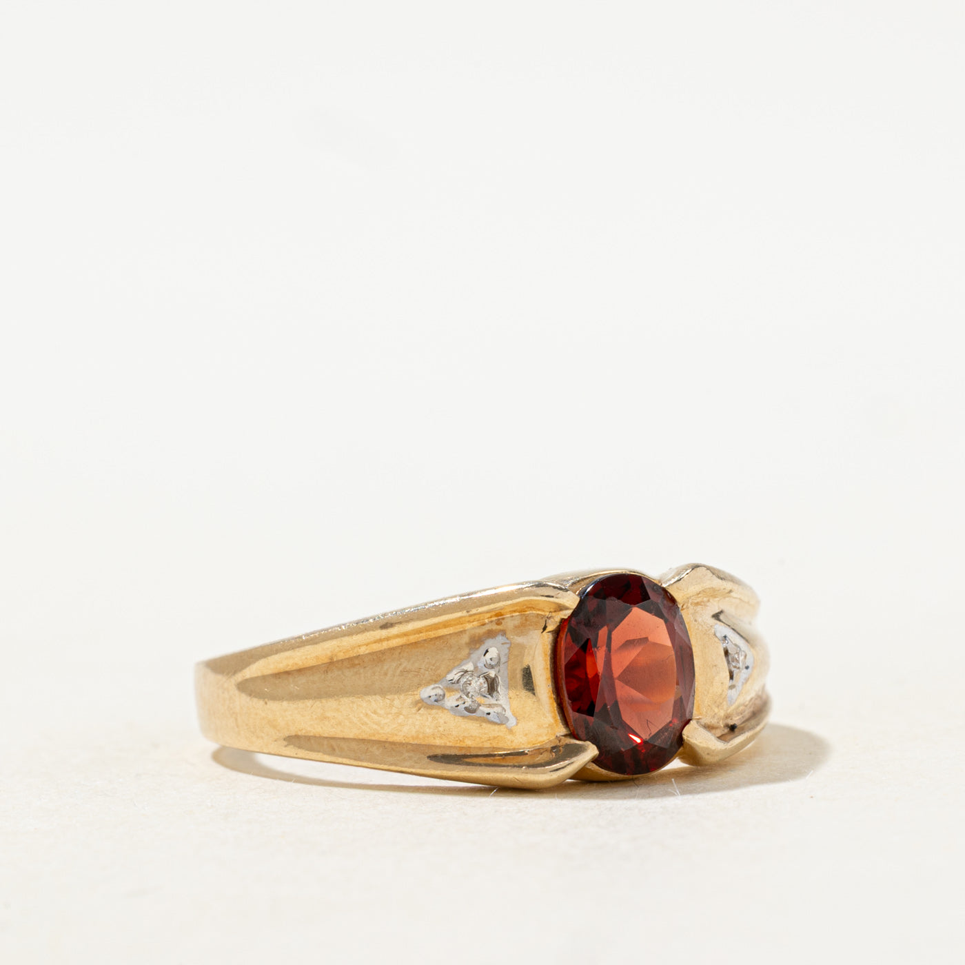 Garnet & Diamond Accented Ring | 1.30ct, 0.01ctw | SZ 12.0