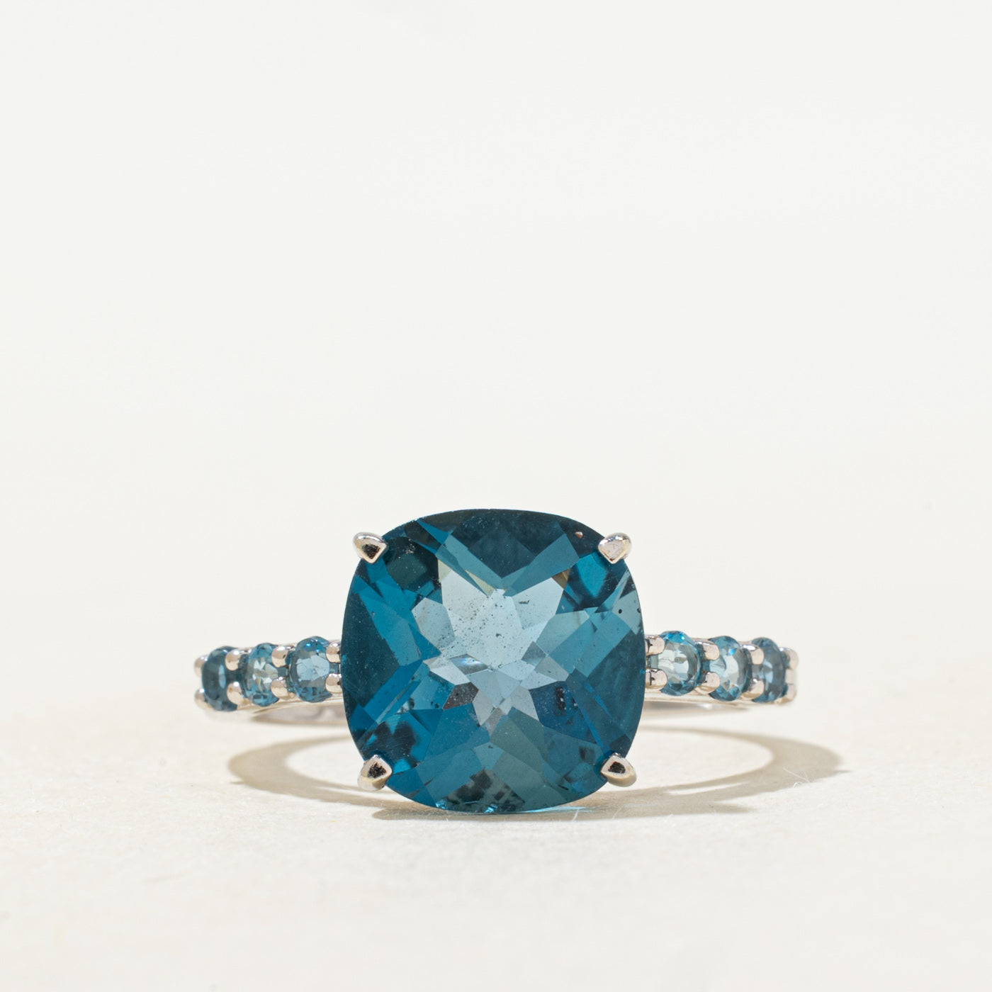 London Blue Topaz Cocktail Ring | 3.88ctw | SZ 6.5