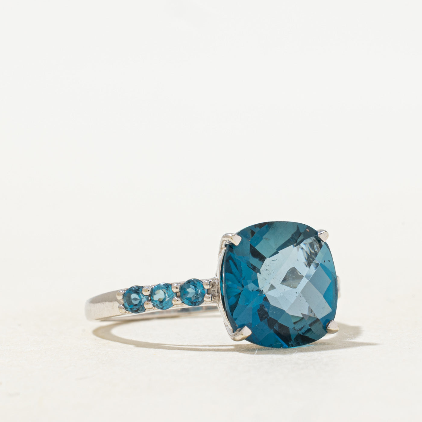 London Blue Topaz Cocktail Ring | 3.88ctw | SZ 6.5