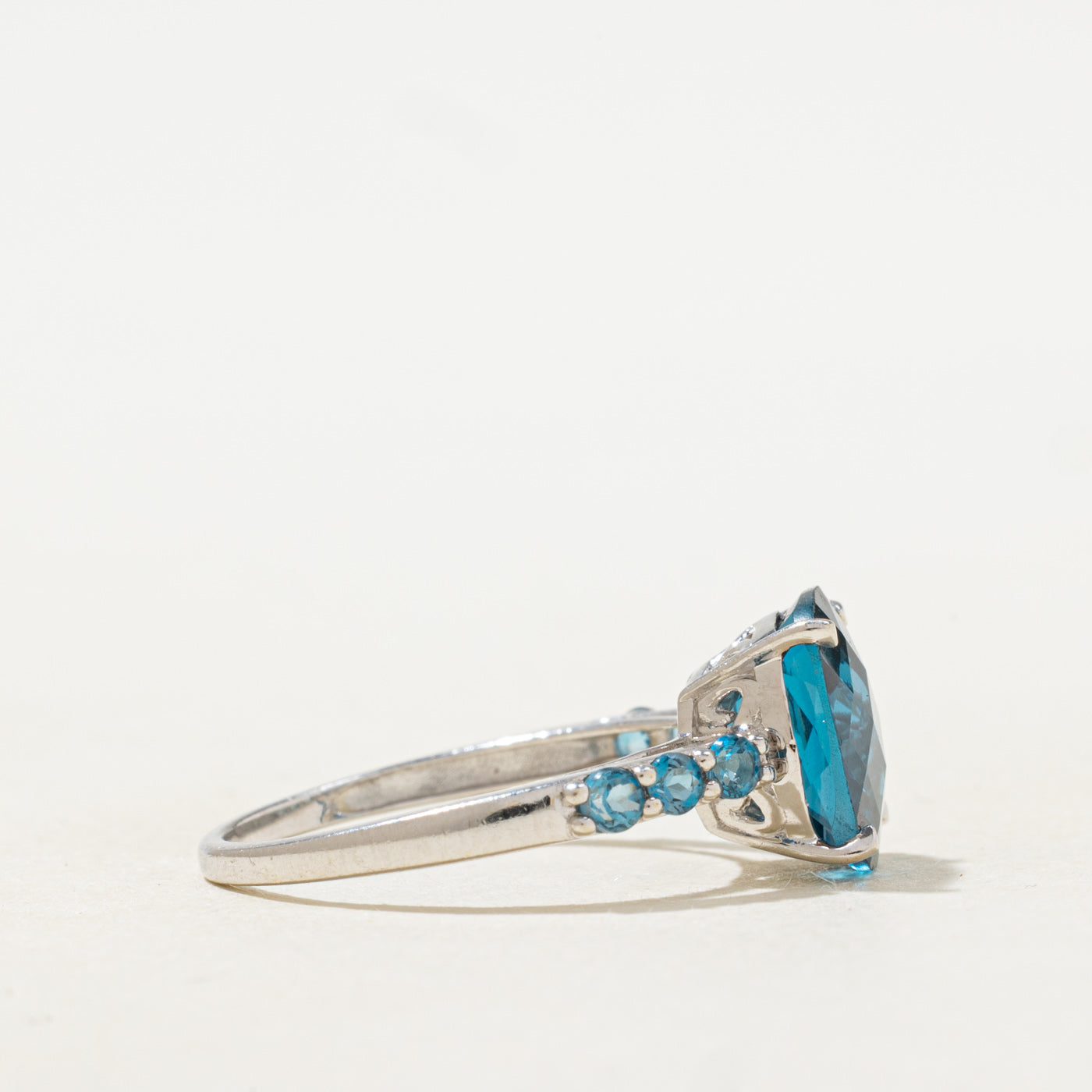 London Blue Topaz Cocktail Ring | 3.88ctw | SZ 6.5