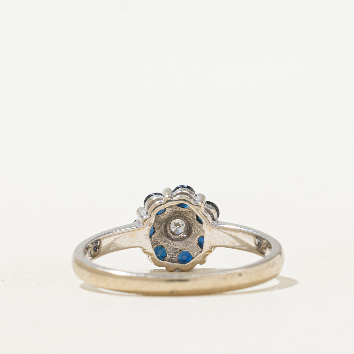 Bague marguerite en saphir et diamants | Taille 7,25