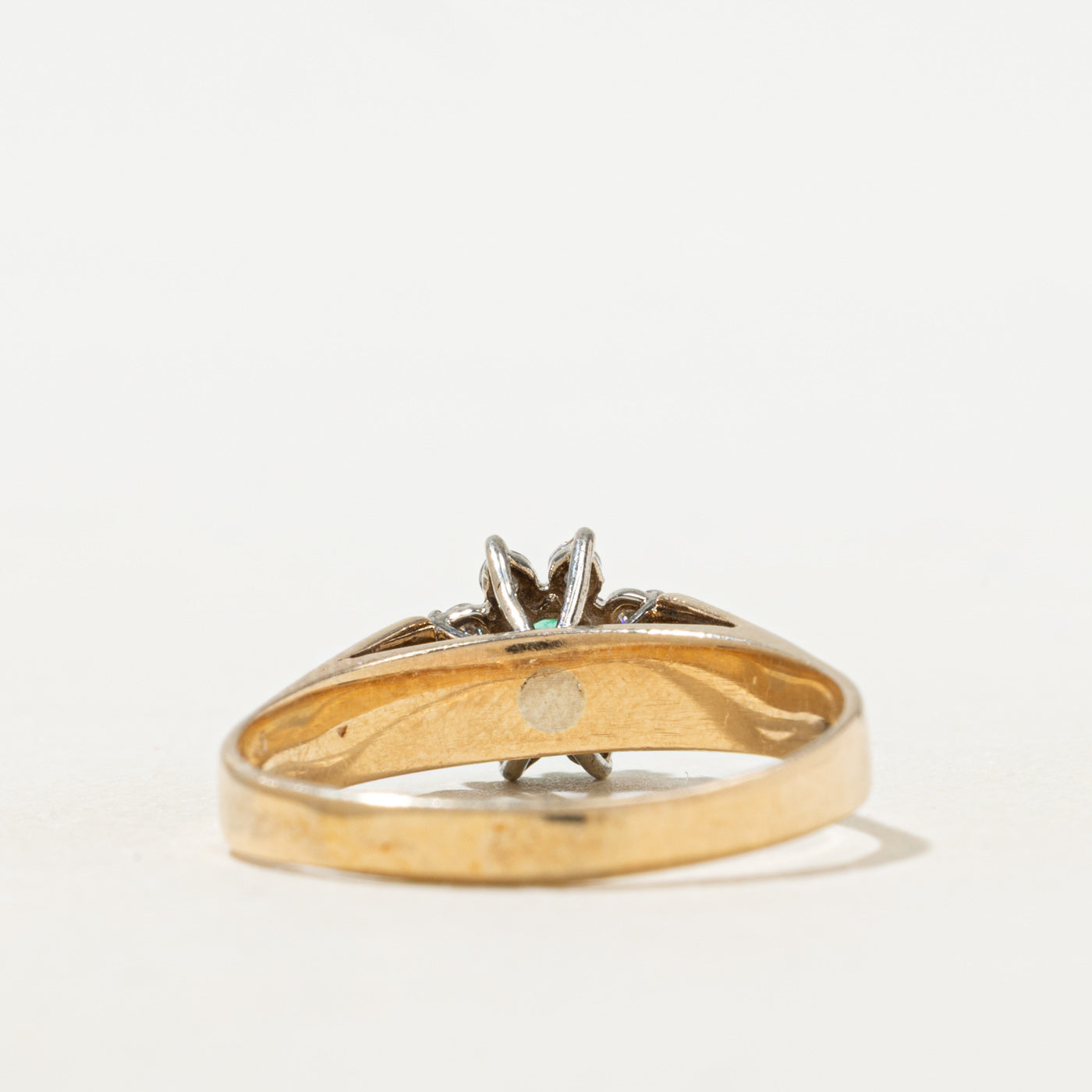 Emerald & Diamond Petal Halo Ring | SZ 9.0