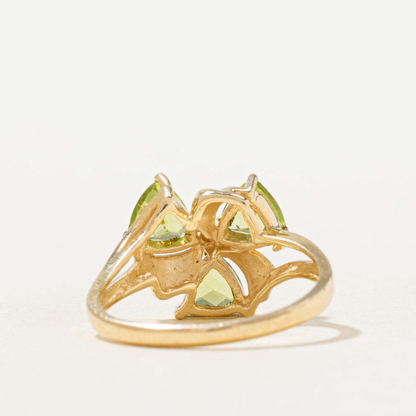 Peridot & Diamond Floral Ring | 1.20ctw, 0.01ct | SZ 6.0