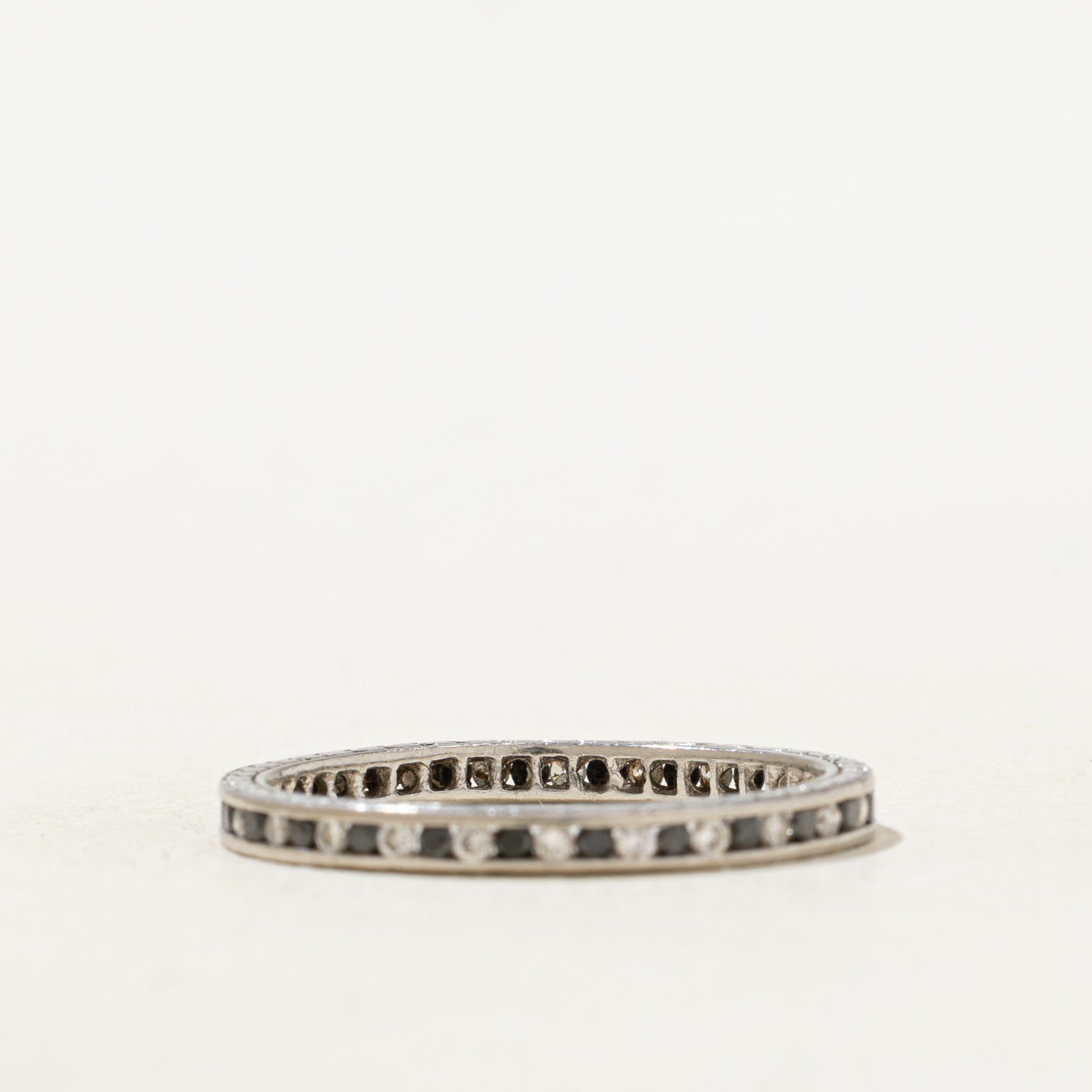 Platinum Eternity Diamond & Sapphire Band | 0.05ctw, 0.05ctw | 1.90mm | SZ 6.5