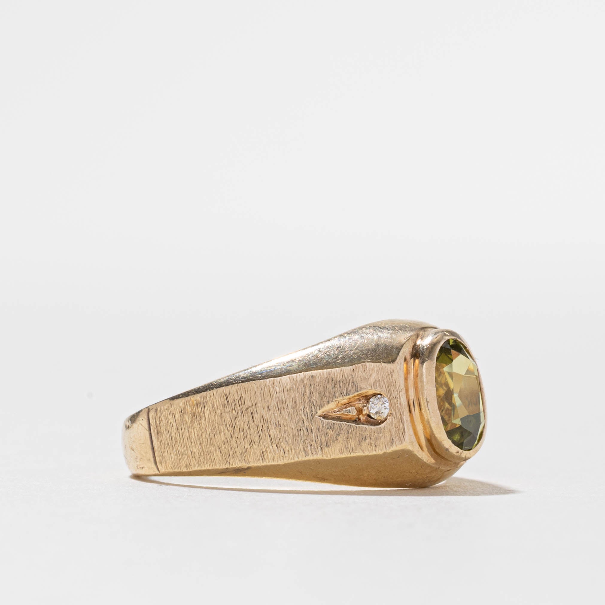 10k Synthetic Spinel & Natural Diamond Accented Ring | 0.90ct, 0.02ctw | SZ 9.5