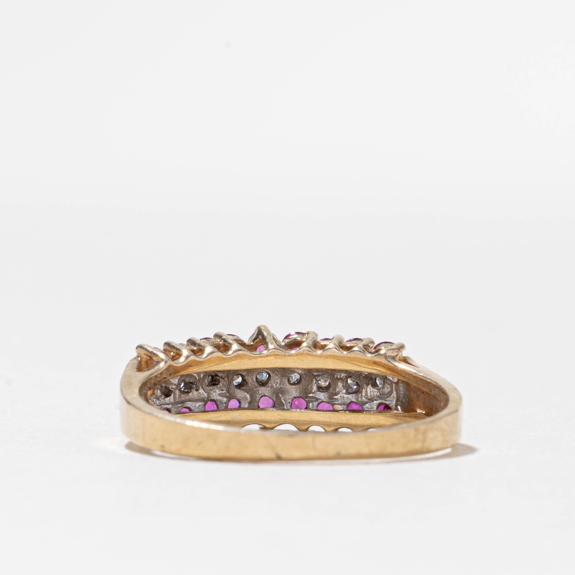 10k Ruby & Diamond Multi Row Ring | 0.34ctw, 0.04ctw | SZ 8