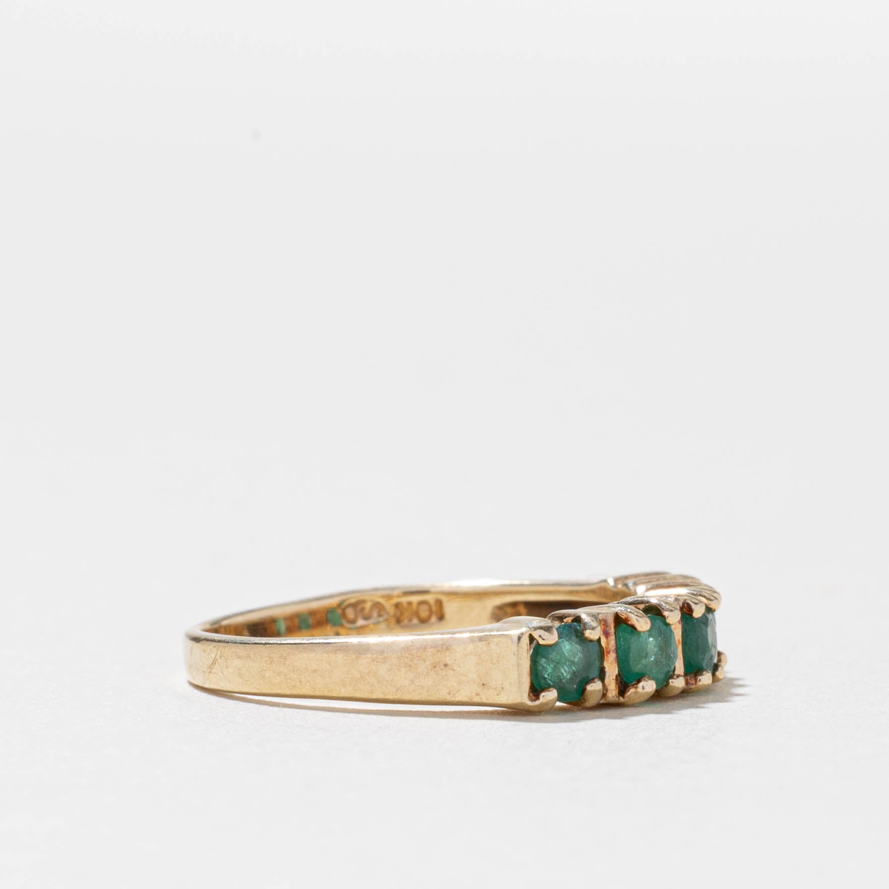 10k Five Stone Emerald Band | 0.30ctw | SZ 5