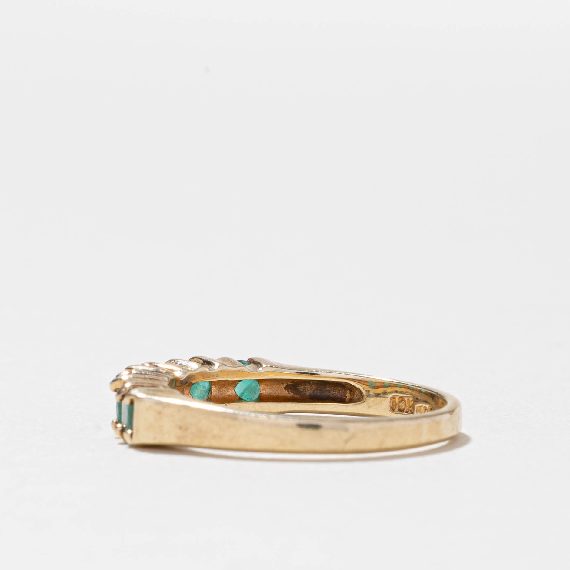 10k Five Stone Emerald Band | 0.30ctw | SZ 5