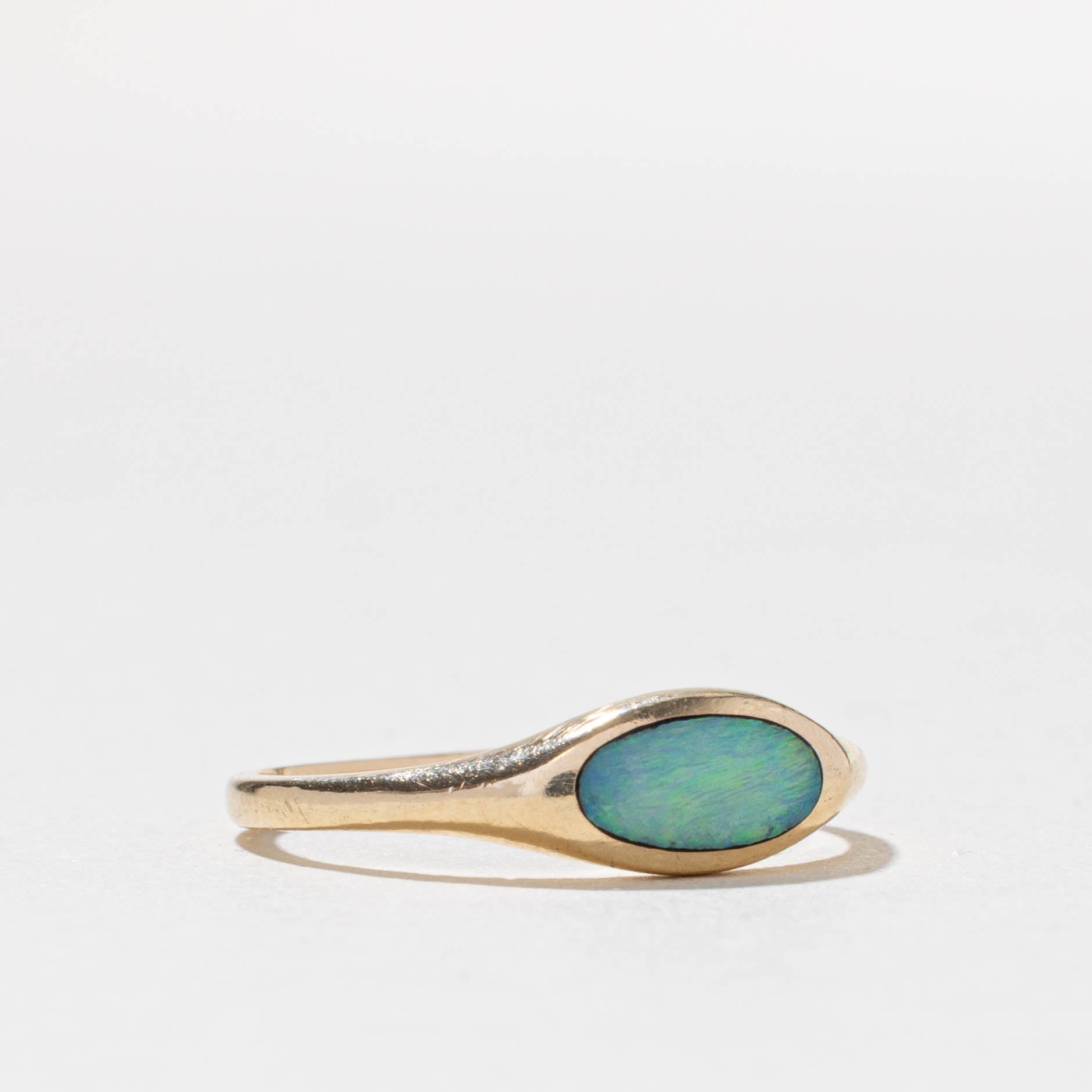 14k Bezel Set East West Opal Ring | SZ 6.75