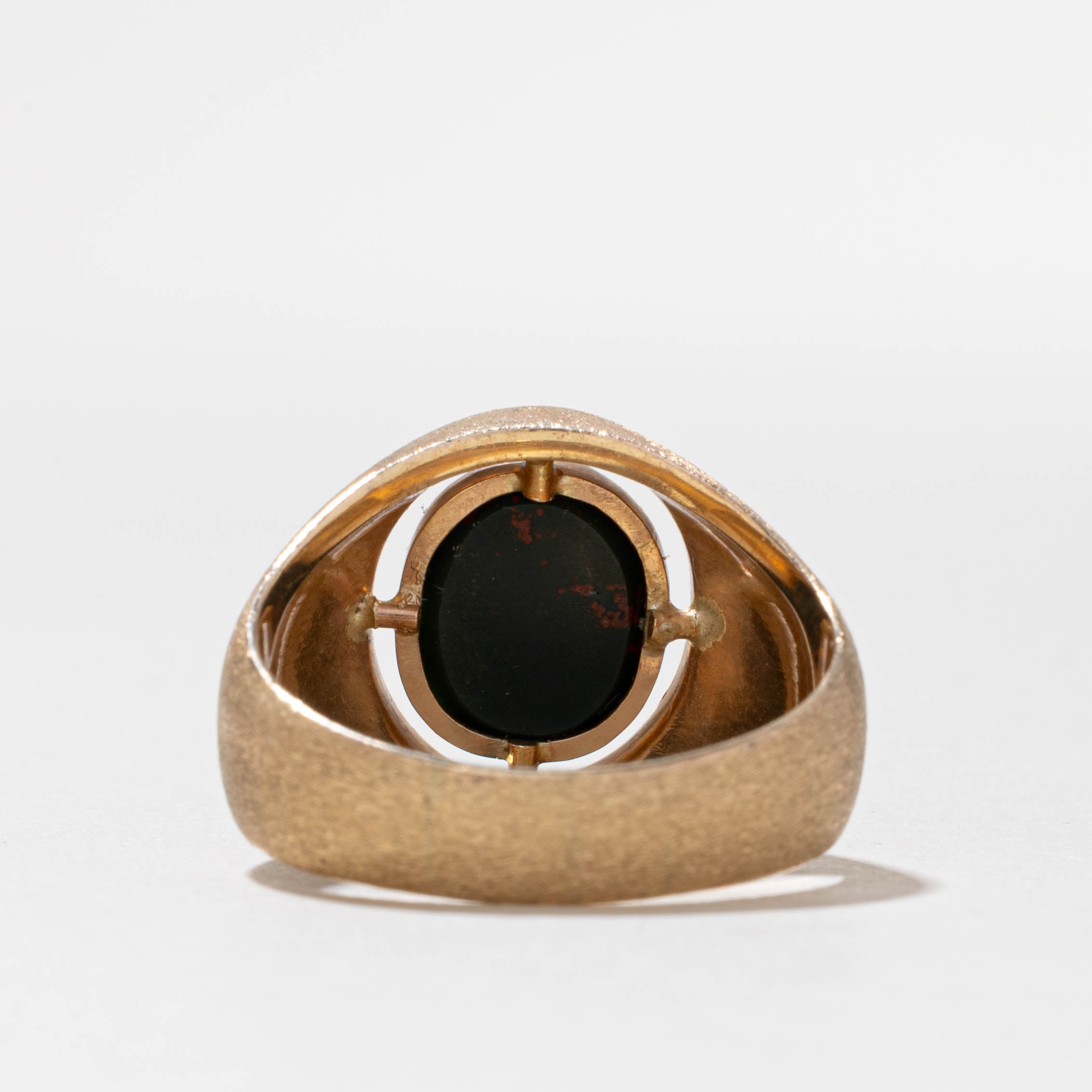14k Bezel Set Bloodstone Signet Ring | 2.50ct | SZ 12