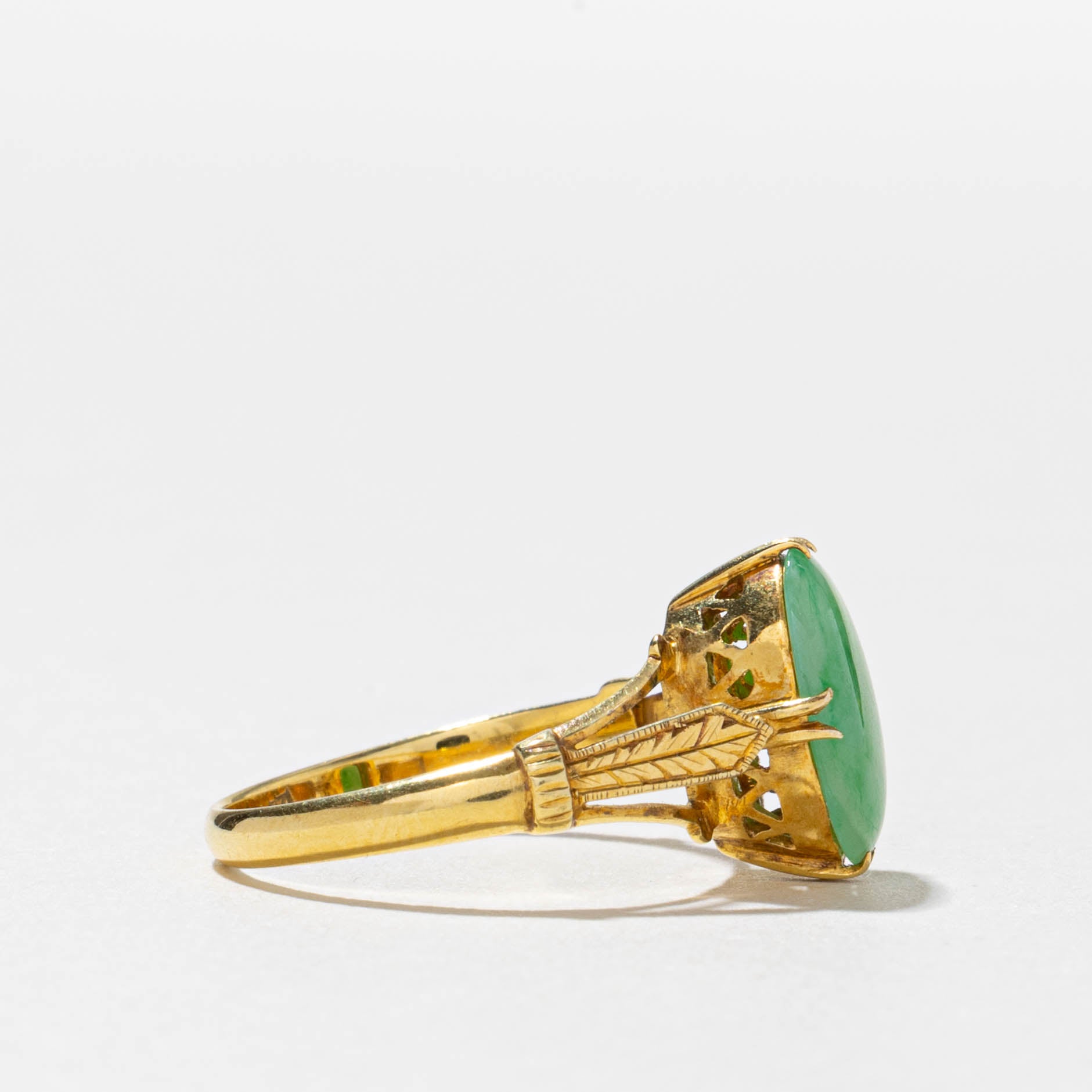 14k Jadeite Prong Set Ring | 1.40ct | SZ 6