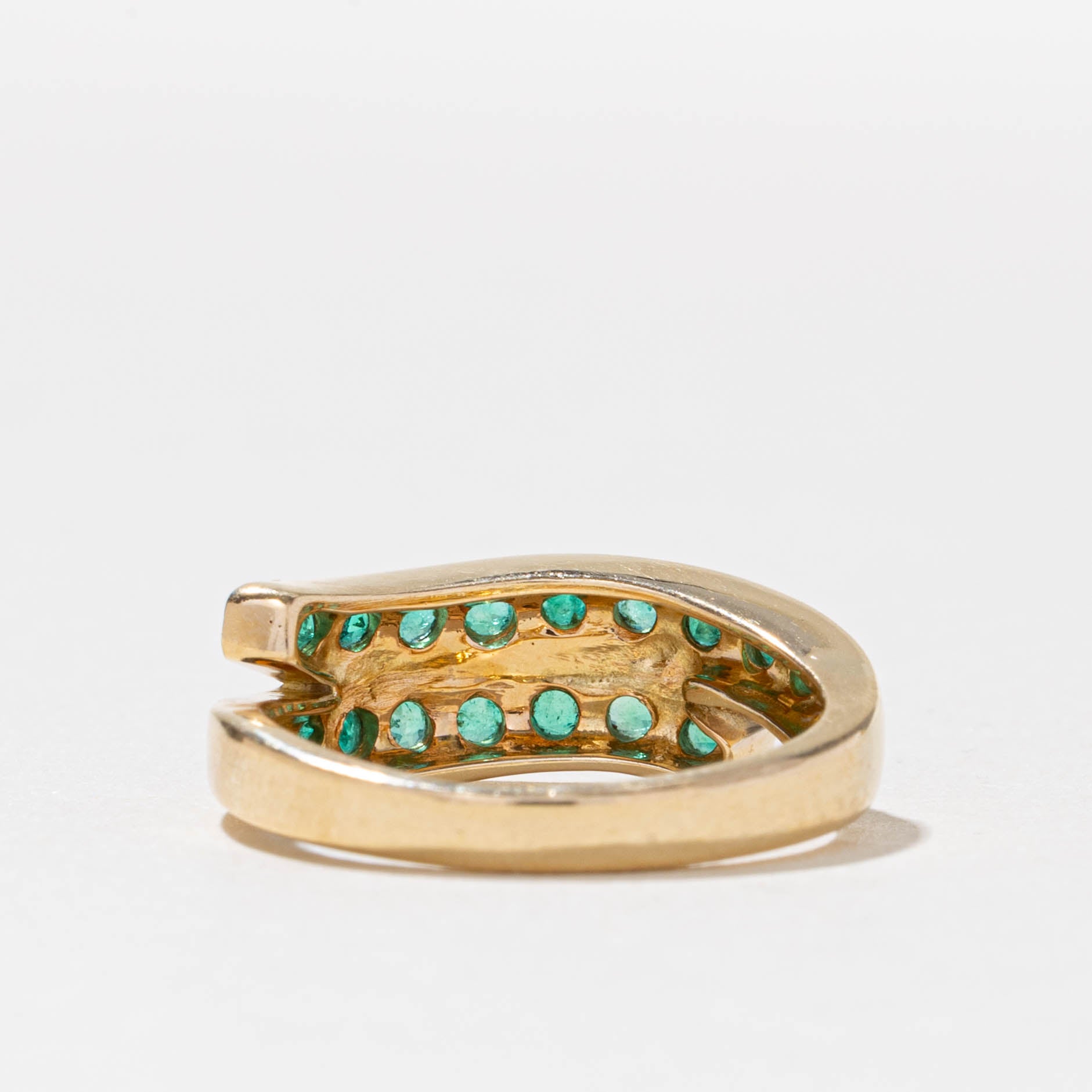 Emerald Double Row Wave Band | 0.32ctw | SZ 7.25