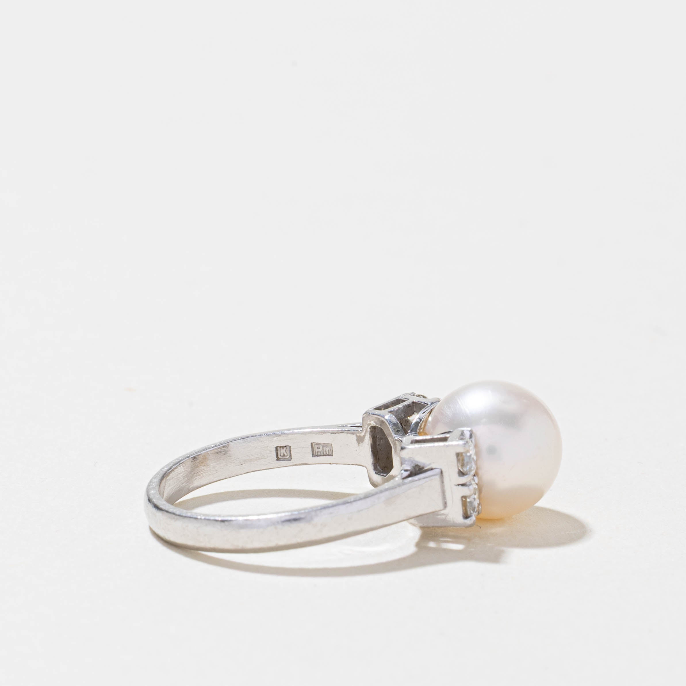 Pearl & Diamond Accented Ring | 0.36ctw | SZ 6.5