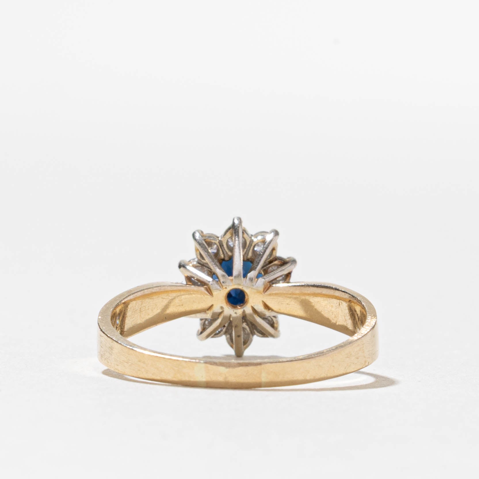 14k Sapphire & Diamond Petal Halo Ring | 0.70ct, 0.20ctw | SZ 7.75